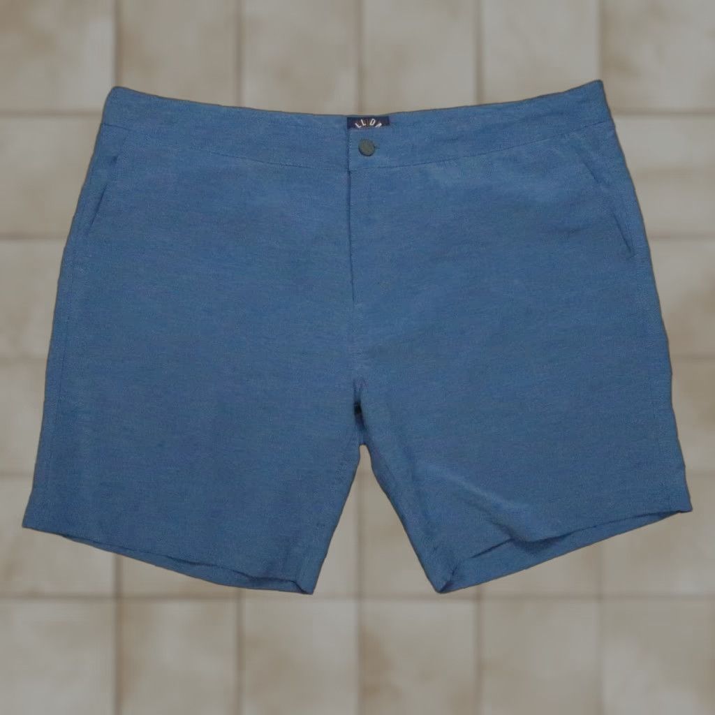 Faherty Shorts Mens 42 Blue All Day Chino Stretch Lightweight Pocket Zip Belt Loops 8in Inseam Flat Front Casual Travel Regular Men's