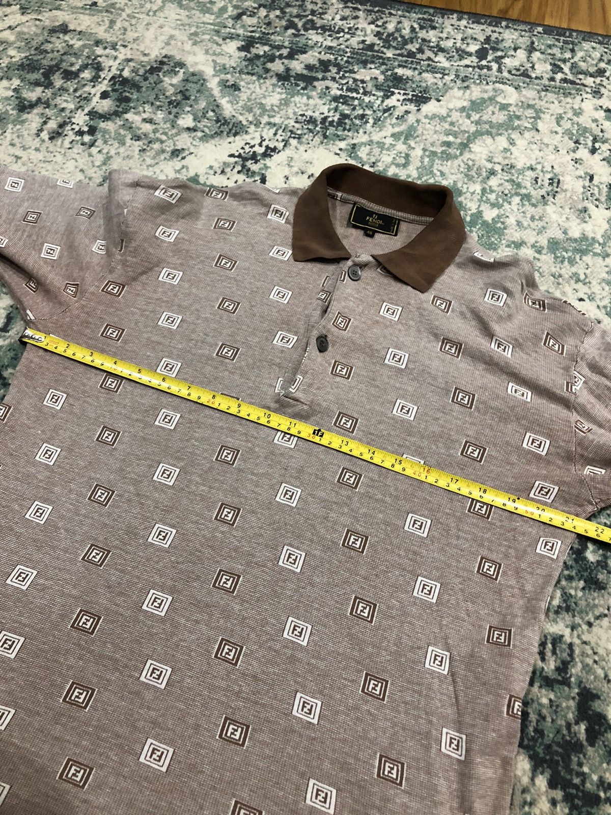 Fendi 1990 - Fendi Monogram Longsleeve Polo Shirt Size US L / EU 52-54 / 3 - 11 Thumbnail