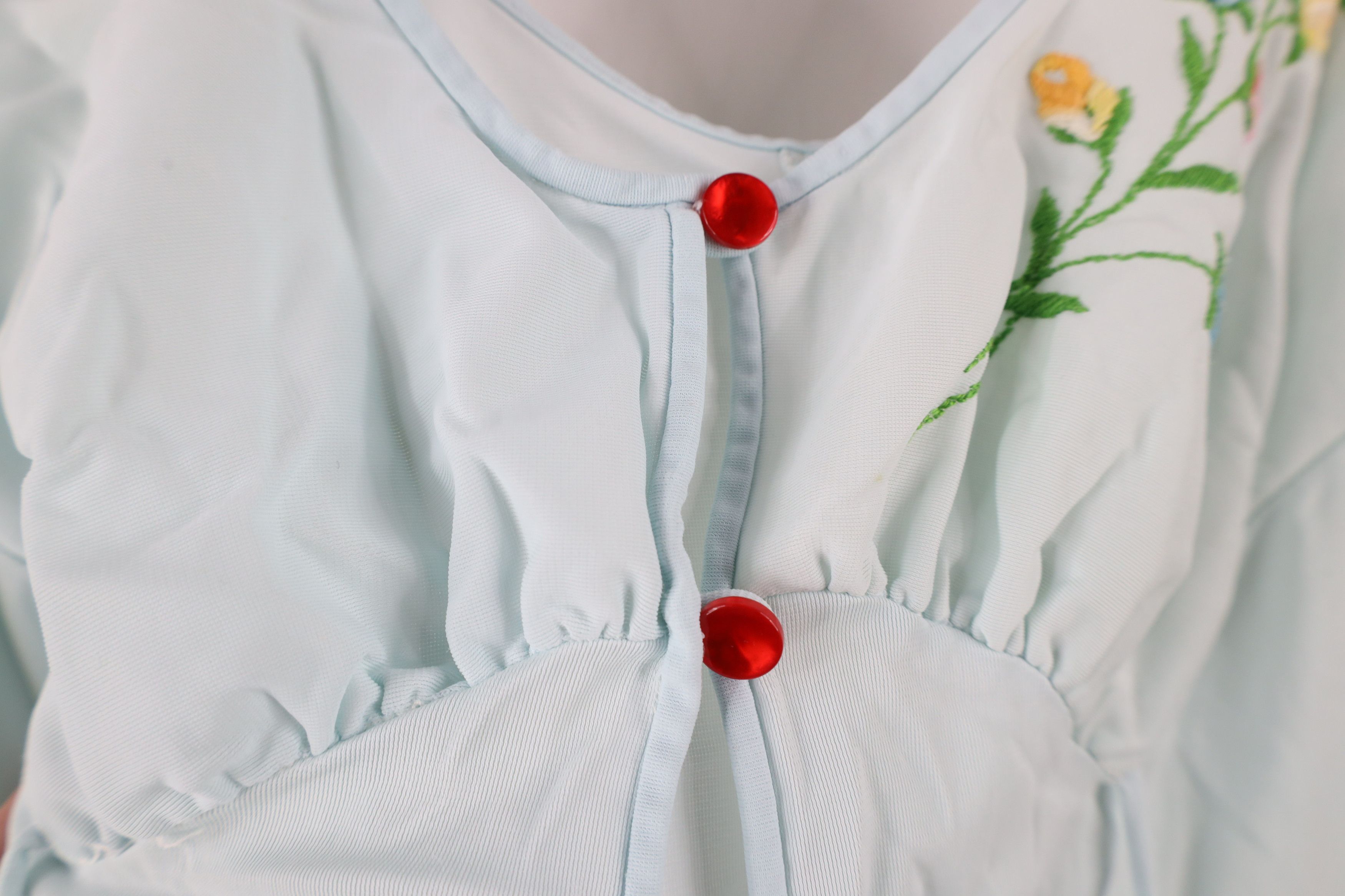 Vintage Vintage 60s 70s Flower Sheer Sleep Jumpsuit Romper Size 28" / US 6 / IT 42 - 8 Thumbnail