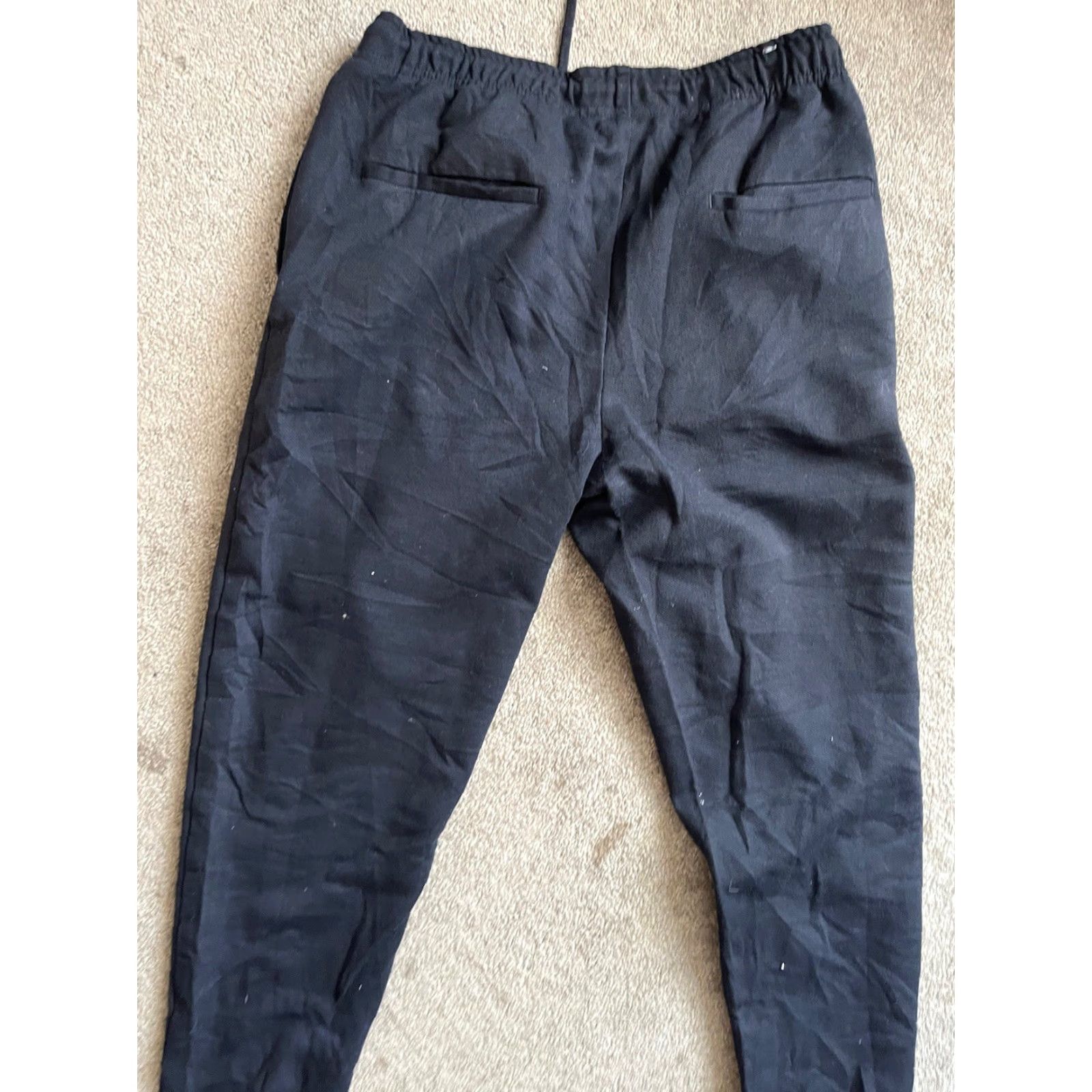 Zara ZARA Womens Large Drawstring Tapered Leg Soft Pants Navy Blue Ergonomic Fit Style Pants Mens? Size 36" / US 14 / IT 50 - 4 Thumbnail