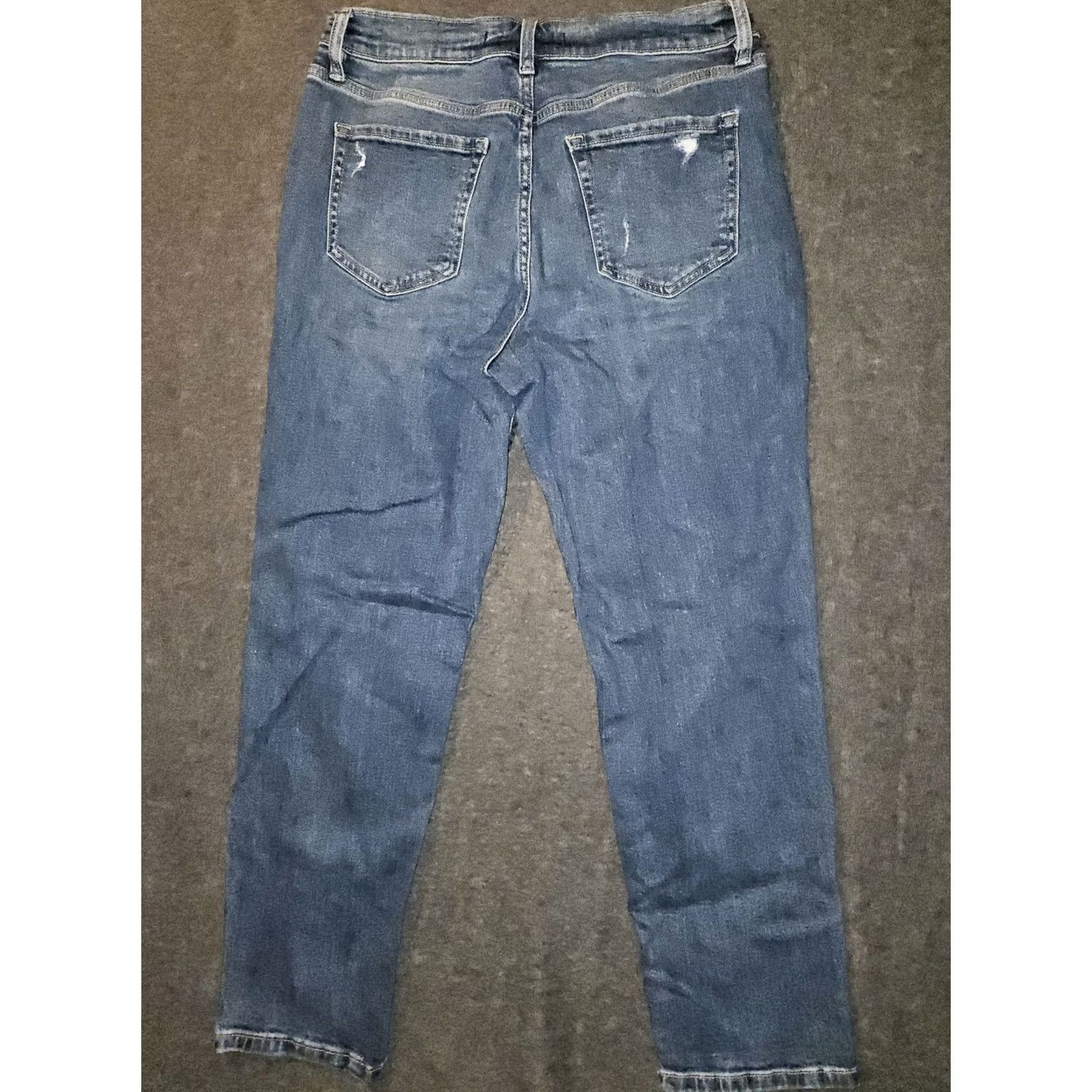 Vintage VINTAGE Eunina Rocky Super High Rise Boyfriend Jeans Women 11/30 Blue Distressed 90s Bohemian Preppy Mens Womens Size 32" / US 10 / IT 46 - 7 Thumbnail