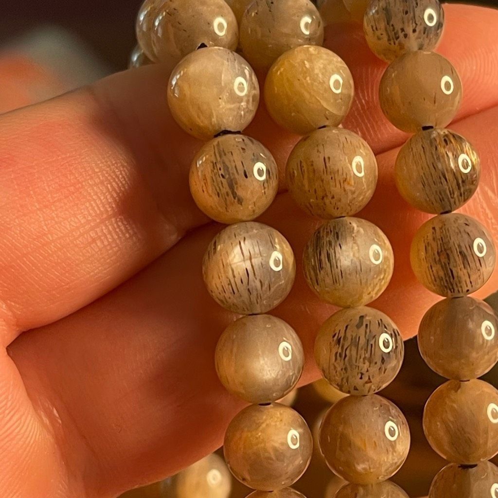 Other Skeleton skeletal moonstone stretch beaded bracelet 7” crystal healing beads 8mm ONE NEW Size ONE SIZE - 12 Thumbnail