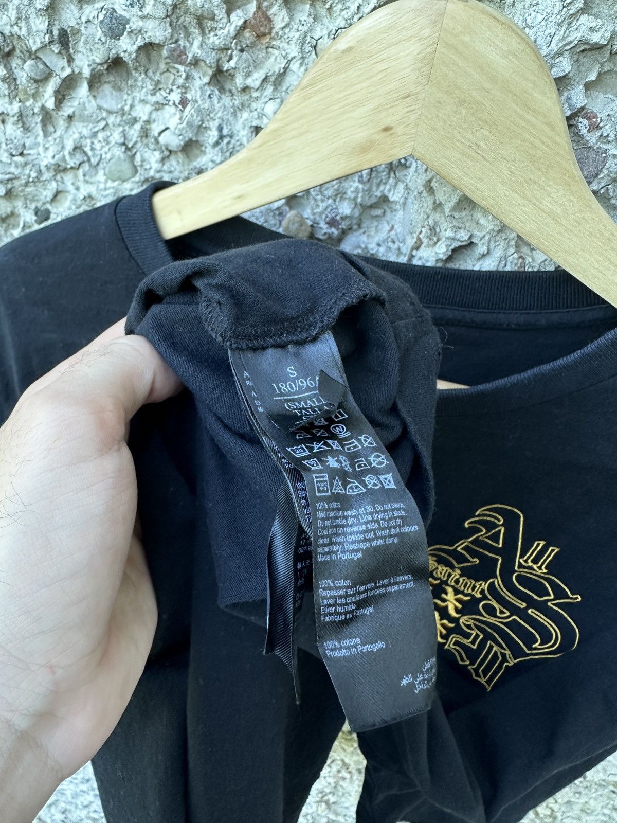 Allsaints All Saints golden embroided logo black tee t-shirt Size US L / EU 52-54 / 3 - 4 Thumbnail