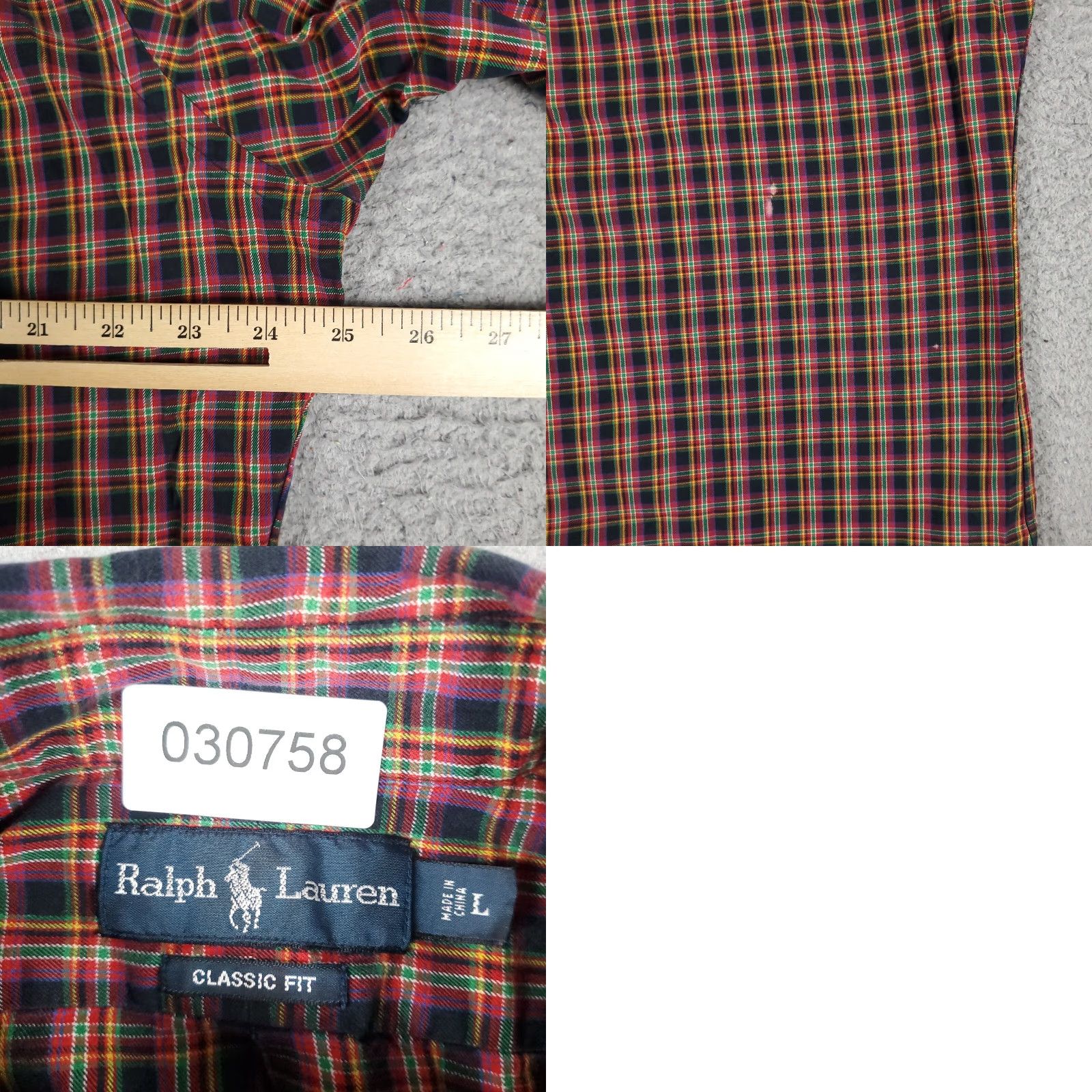 Ralph Lauren Ralph Lauren Plaid Button-Up Shirt Mens Large Black Red Long Sleeve Regular Fit Size US L / EU 52-54 / 3 - 8 Thumbnail