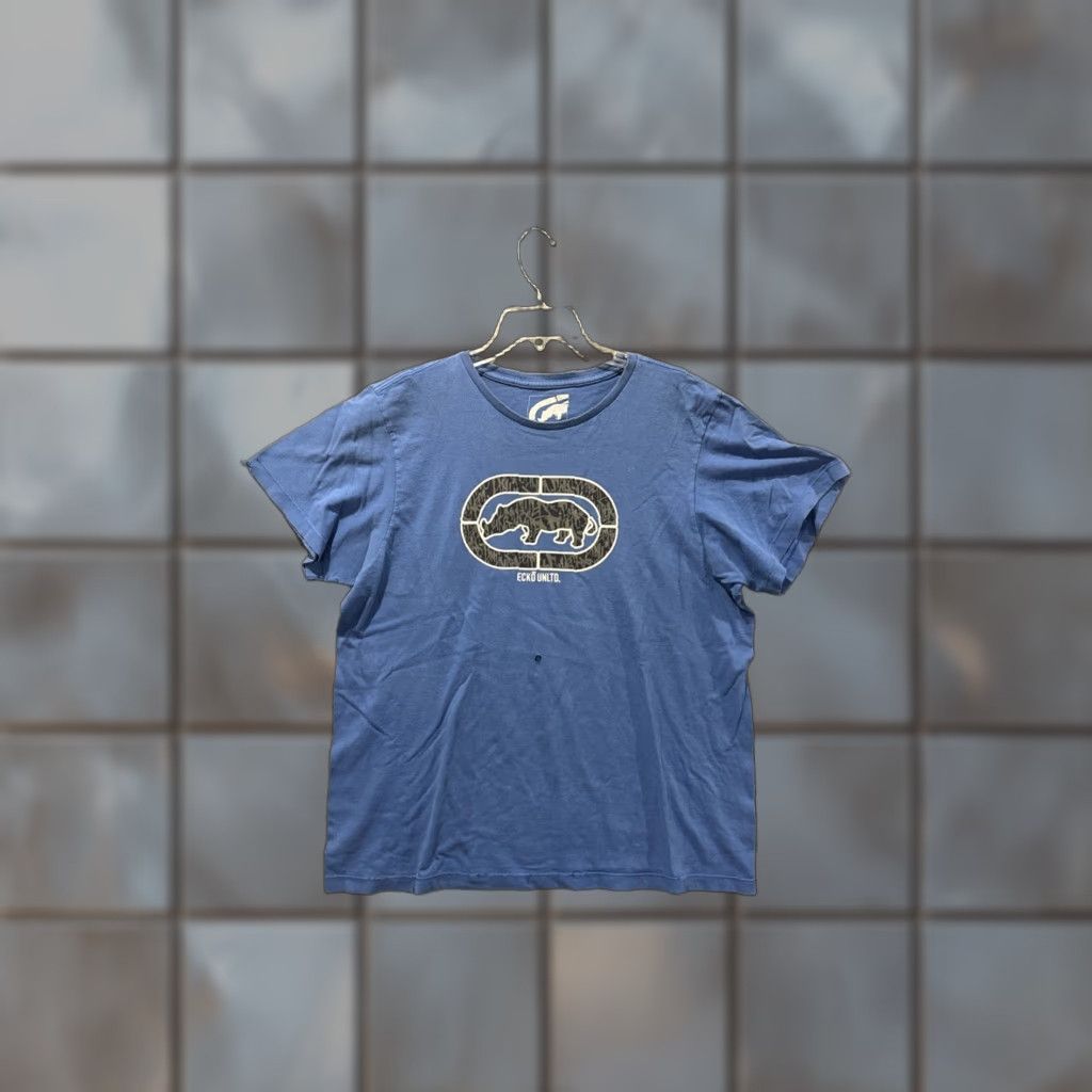 Ecko Unltd. Ecko Unltd. THRASHED Blue Short Sleeve Graphic Logo T-Shirt L Men’s Large Logo Shirt Mens Size US L / EU 52-54 / 3 - 1 Thumbnail