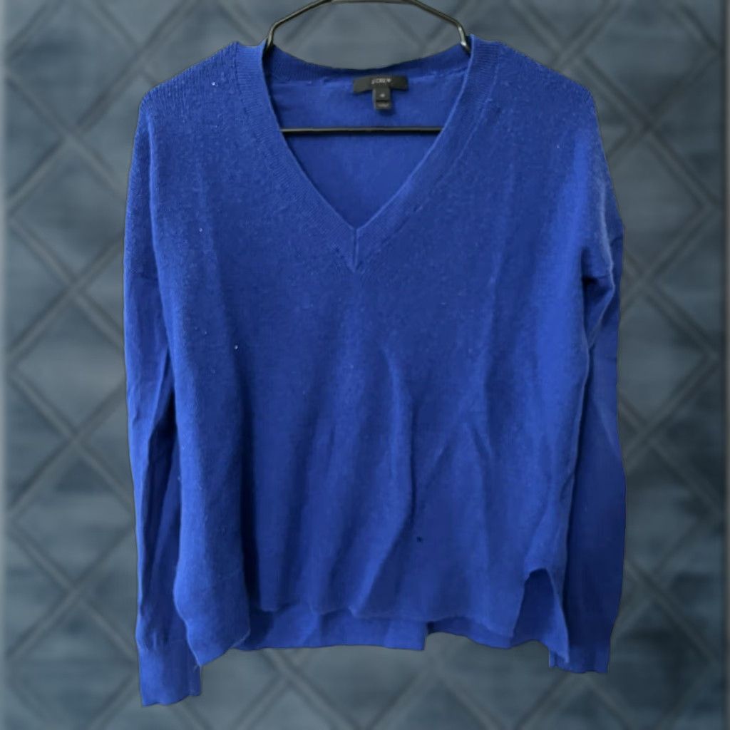 J.Crew J.CREW Wool Blend Sweater Women XS Royal Blue Crew Neck Pullover Solid Knit Size XS / US 0-2 / IT 36-38 - 1 Thumbnail