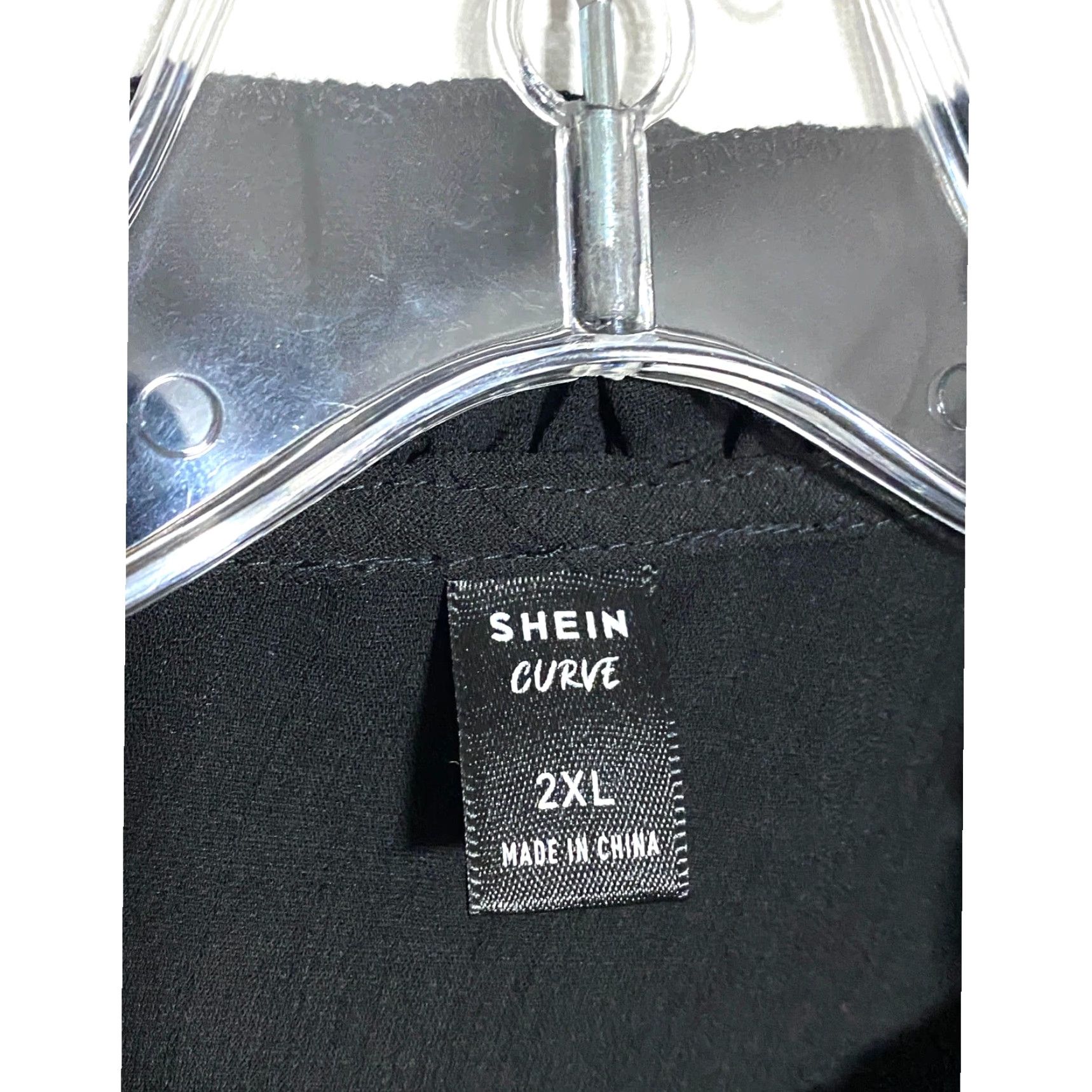 Shein Black Blouse Top 2XL Ruffle Tie Neck Whimsigoth Grunge Witchy Bohemian Workwear Formal Flowing Woman 2XL Black Blouse Top Womens Size XXL / US 16-18 / IT 52-54 - 5 Thumbnail