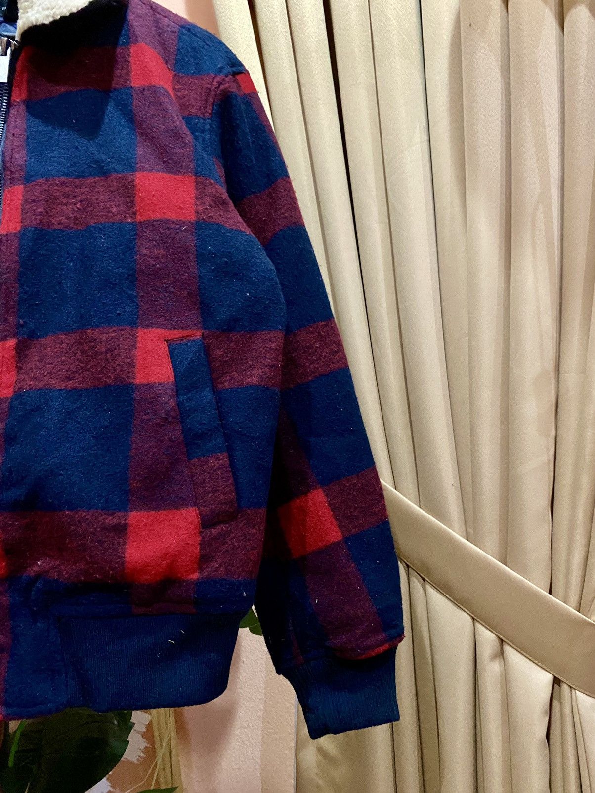 Bershka Bershka Red and Blue Plaid Sherpa Jacket - Vintage Inspired Size US S / EU 44-46 / 1 - 8 Thumbnail
