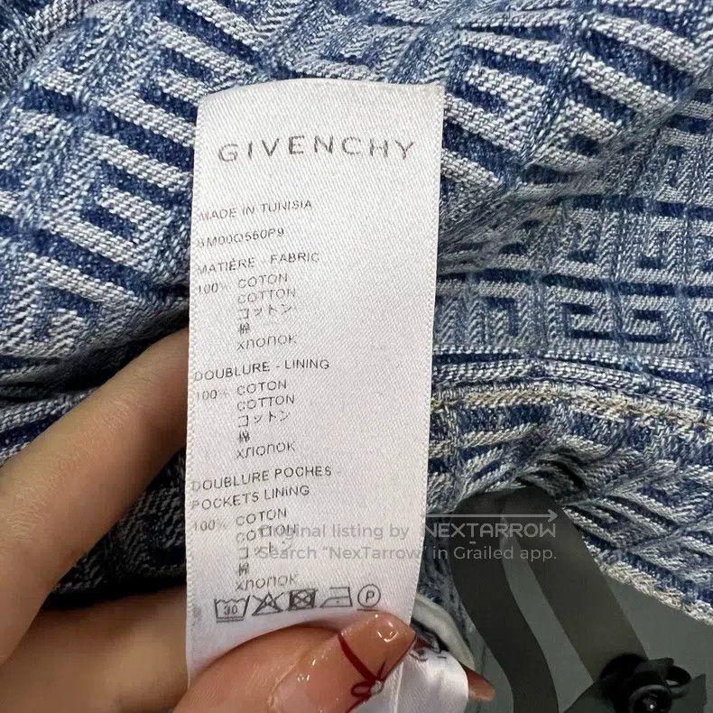 Givenchy Blue washed jacquard logo denim jacket
