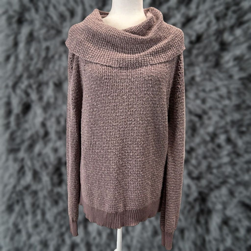 Free People Women's Free People Oversized Sweater Pink Mauve Knit Cowl Neck Pullover Small Size S / US 4 / IT 40 - 1 Thumbnail