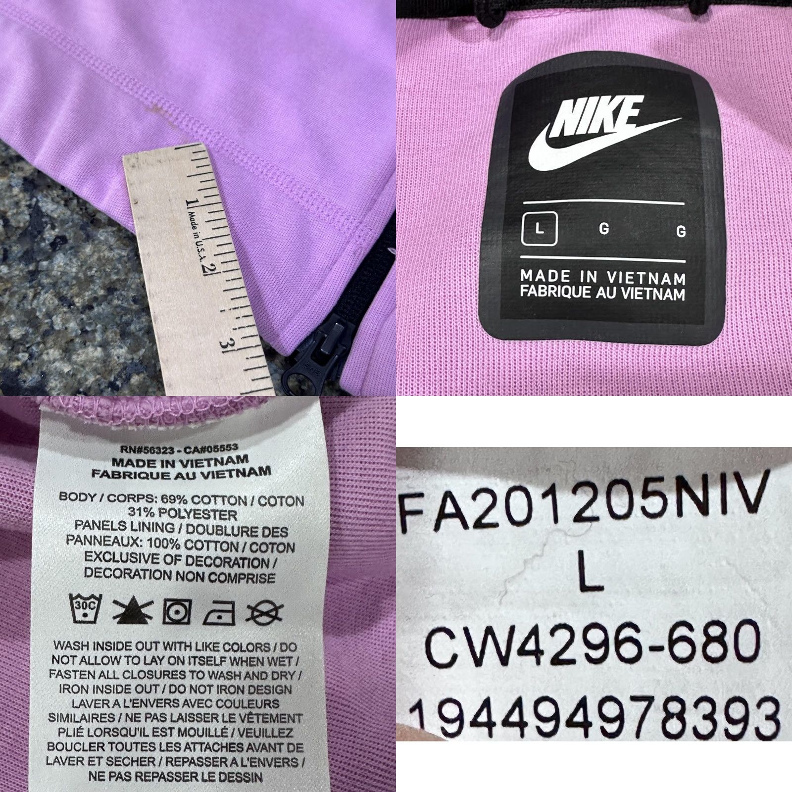 Nike Nike Sweatshirt Jacket L Pink Full Zip Track Activewear Womens Oversized STAINS Size L / US 10 / IT 46 - 8 Thumbnail