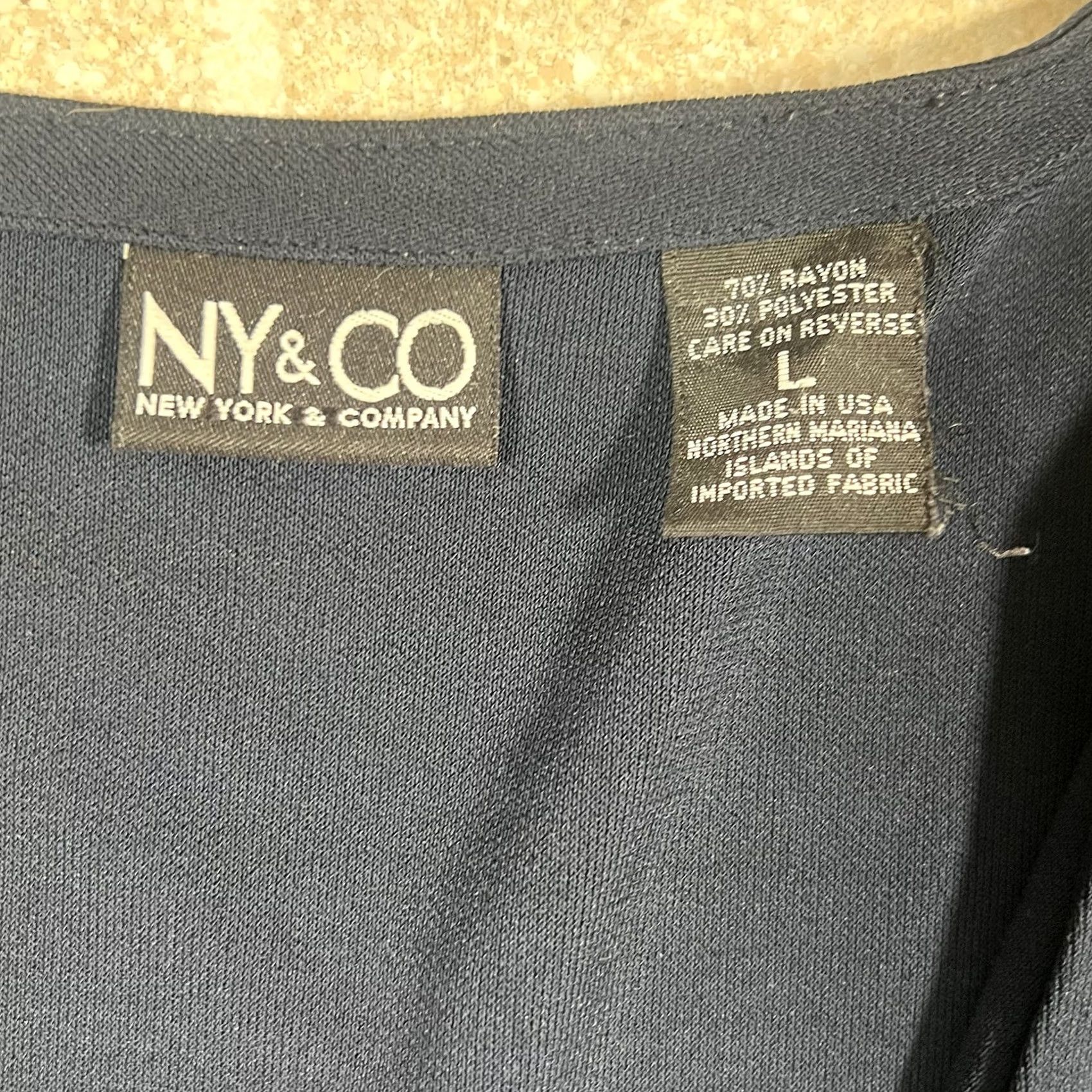 CO Ny & Co Blouse Top Navy Blue Women L Size Regular Blouse NY & Co Navy Blue Women L XI Size L / US 10 / IT 46 - 3 Thumbnail