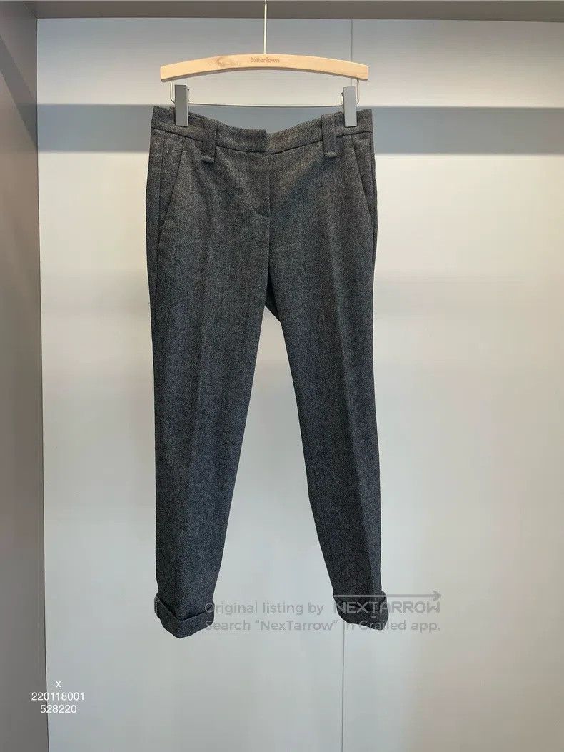 Brunello Cucinelli Brunello Cucinelli Dark Gray Wool Trousers Size 25" / US 0 / IT 36 - 1 Thumbnail
