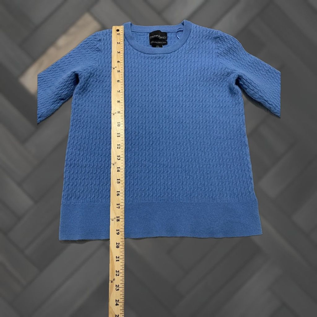 Cynthia Rowley Cynthia Rowley Womens Sweater Size S Blue 100% Extrafine Merino Wool Cable Knit Size S / US 4 / IT 40 - 1 Thumbnail