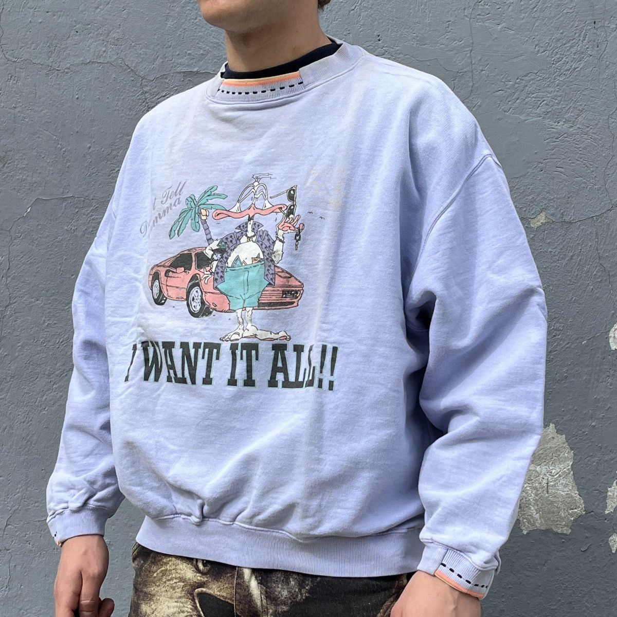 Vintage Vintage Lilac Crewneck 90s Size US M / EU 48-50 / 2 - 2 Thumbnail