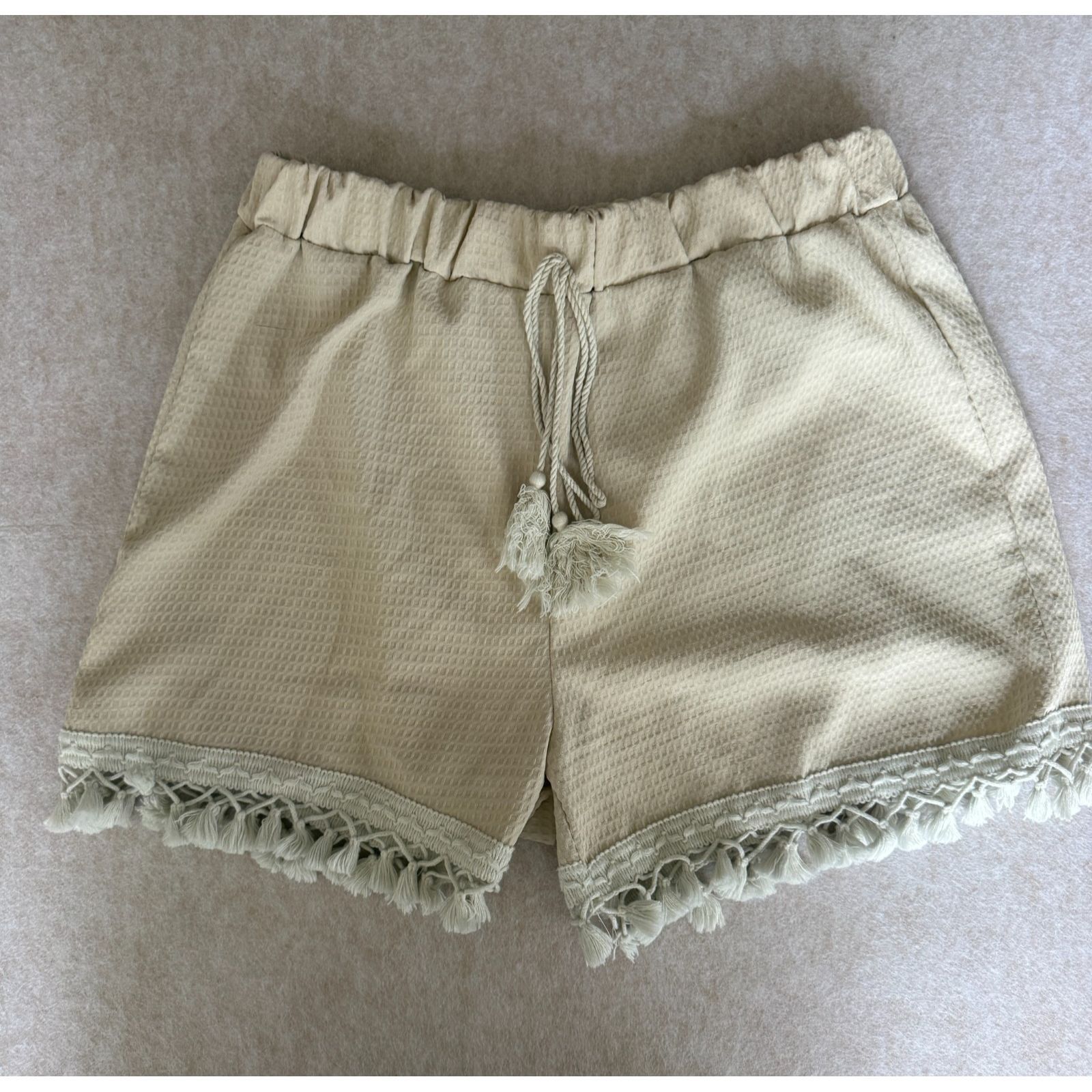 Other Womens XL Off White Fringe Shorts Boho Tie Waist Casual Sum Size 36" / US 14 / IT 50 - 1 Thumbnail