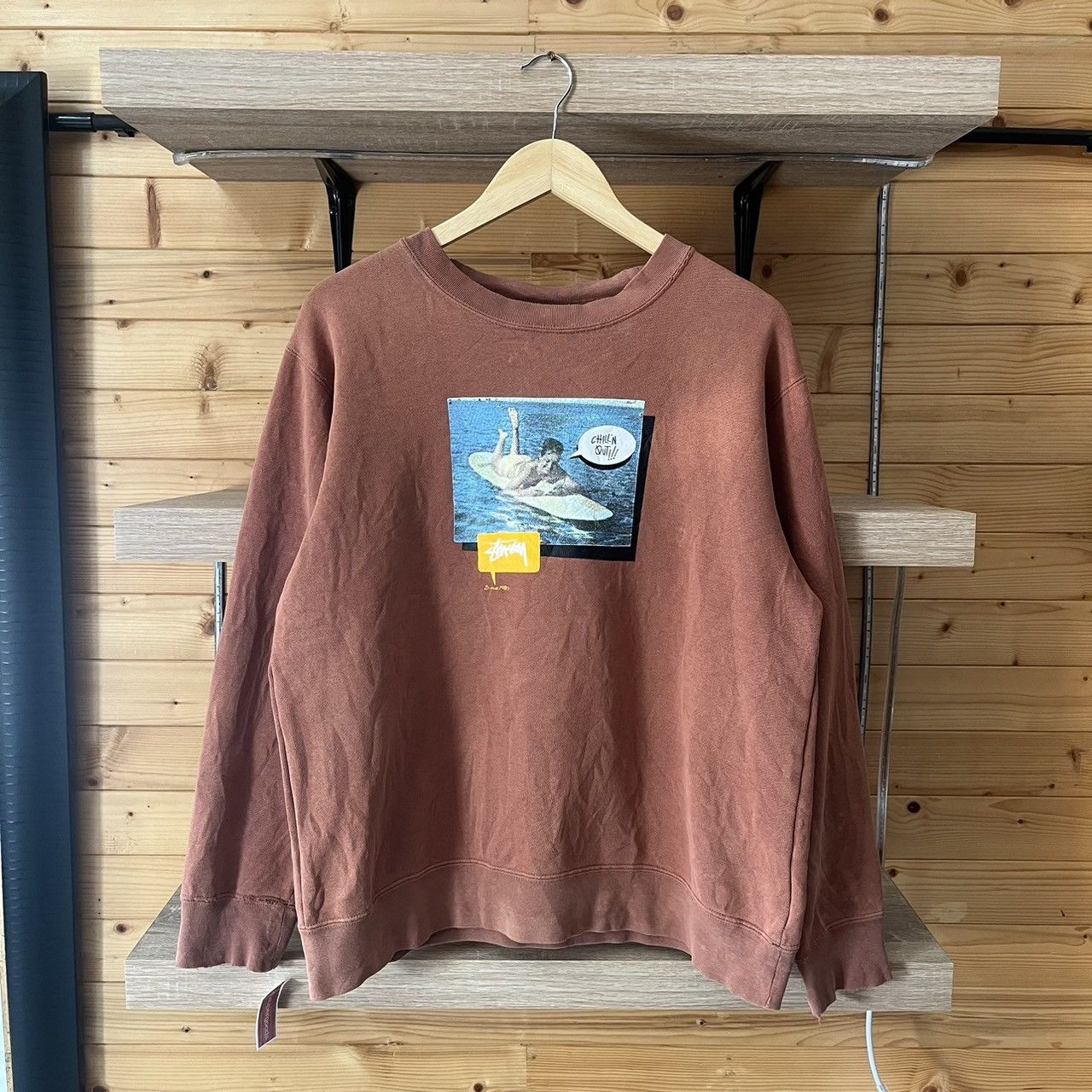 Stussy vintage stussy chill'n out faded distressed sweatshirt brown Size US M / EU 48-50 / 2 - 1 Thumbnail