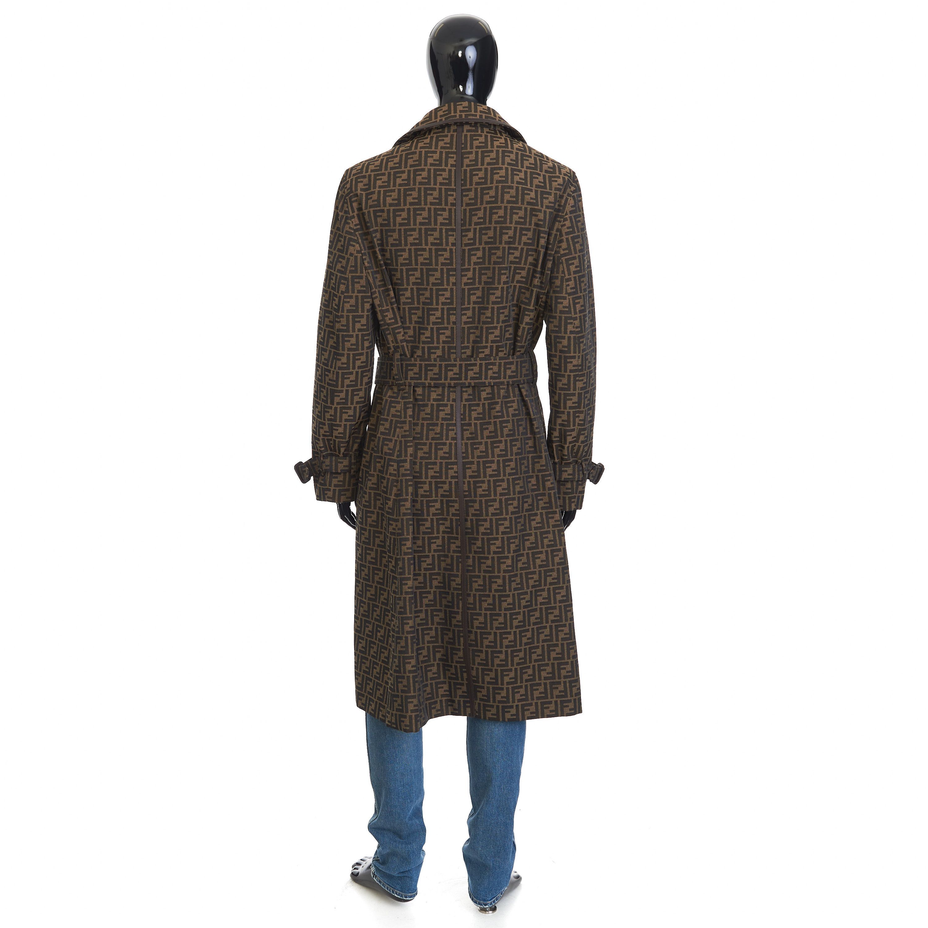 Fendi Double Breasted Trench Coat In Brown FF Jacquard Fabric Size US M / EU 48-50 / 2 - 7 Thumbnail