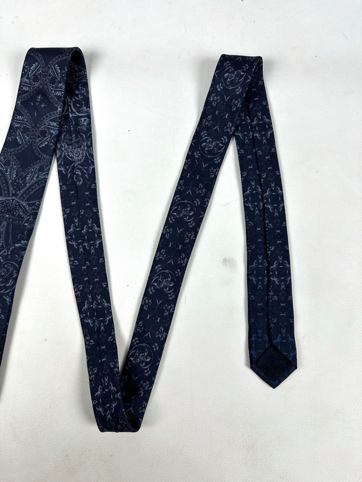 Versace Medusa Head Silk Navy Blue Tie
