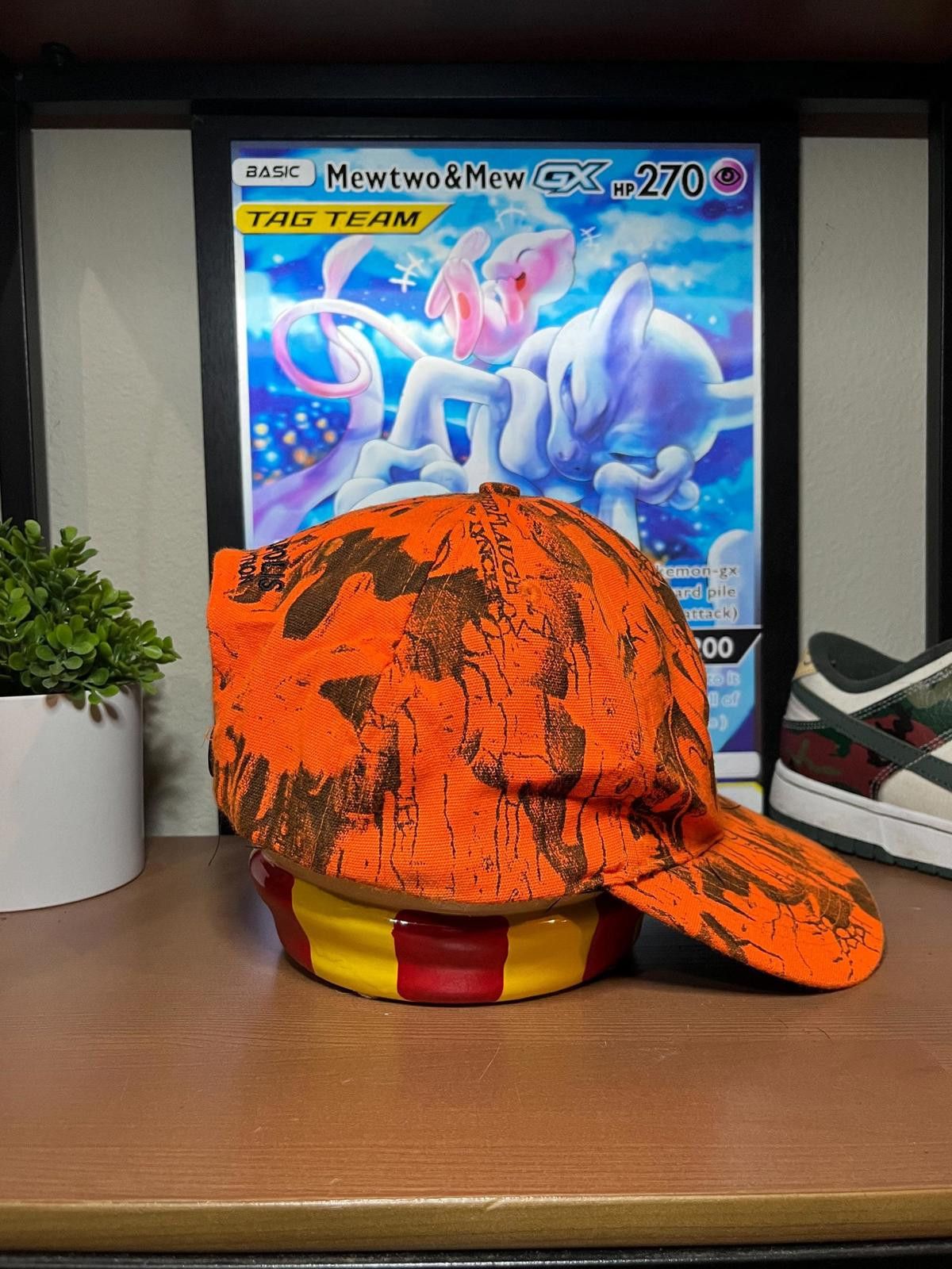 Unknown London Vintage Orange and Black Camouflage Adjustable Snapback Hat Size ONE SIZE - 5 Thumbnail