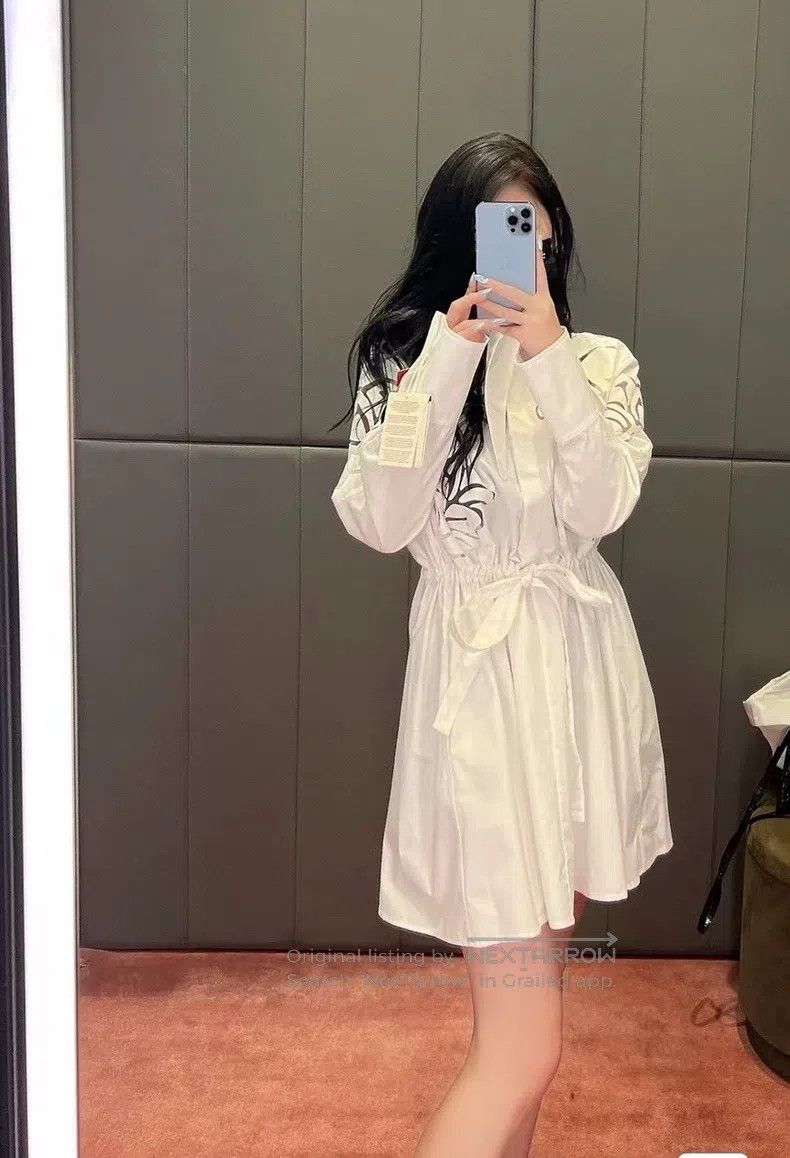 Valentino Valentino White cut-out lace floral shirt dress Size S / US 4 / IT 40 - 5 Thumbnail