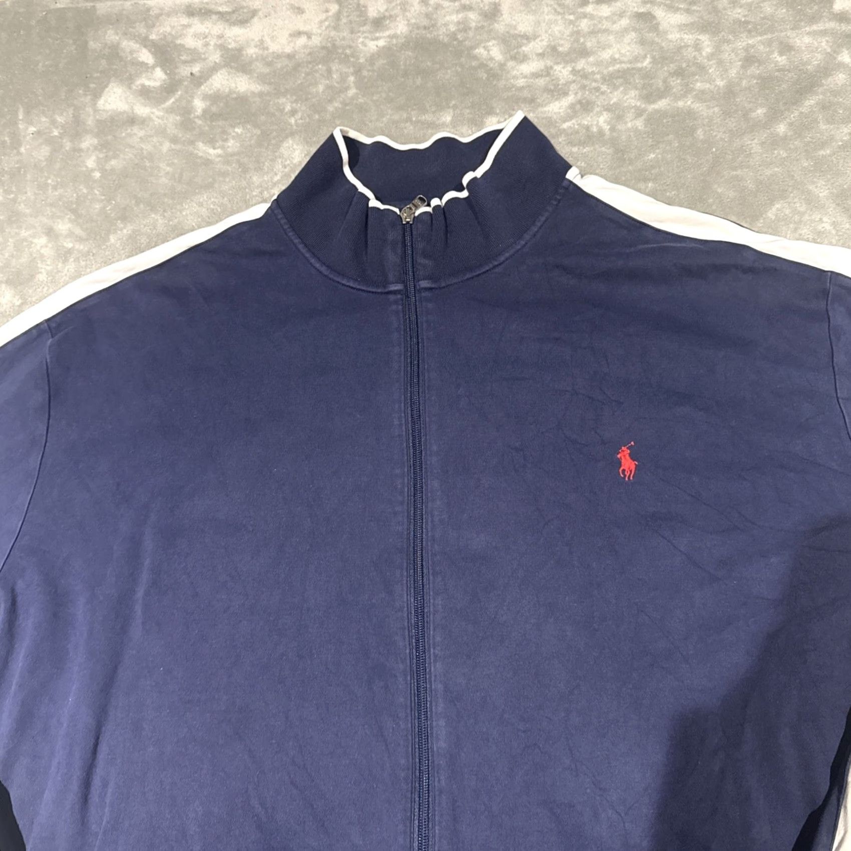 Polo Ralph Lauren Polo Ralph Lauren Track Jacket Men 3XLT Navy Full Zip Interlock Size US XXL / EU 58 / 5 - 2 Thumbnail