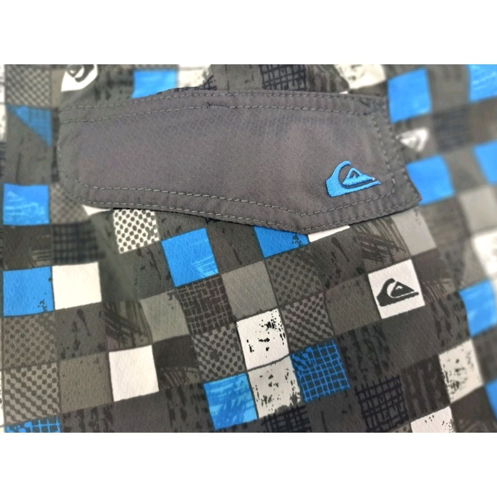Quiksilver Quicksilver Board Shorts Men's Multicolor Checkered 32 Regular 8" Inseam Drawstring Side Pocket Logo Embroidered Beach Surf Size US 32 / EU 48 - 5 Thumbnail