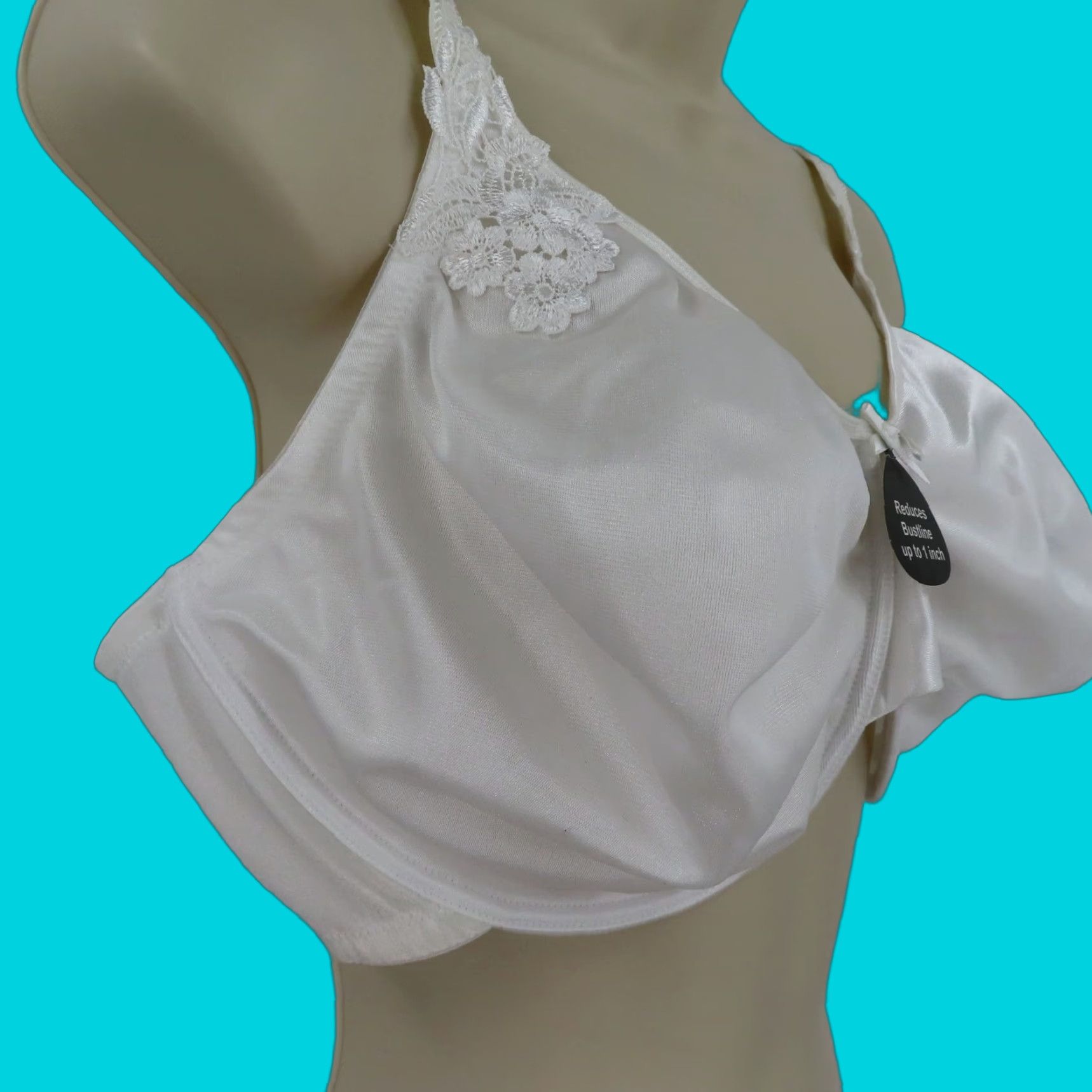 Vintage Enchanted Bra 44DD Minimizer Underwire Unlined White 537111 Size ONE SIZE - 1 Thumbnail
