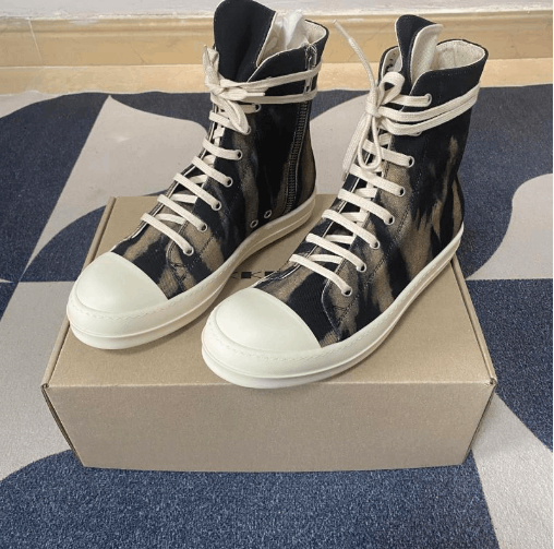 Rick Owens Round zipper high top canvas shoes Size US 8 / EU 41 - 1 Thumbnail