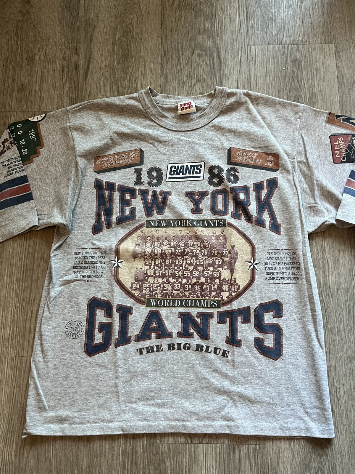 Vintage long gone 1986 new york giants t shirt aop Size US XL / EU 56 / 4 - 3 Thumbnail