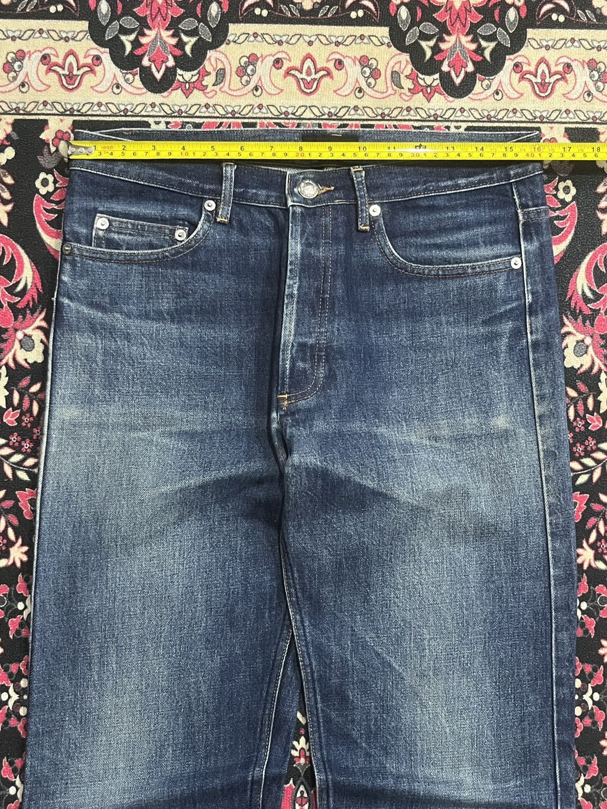 A.P.C. × Kanye West Vintage A.P.C Cure Blue Faded Washed Straight Tapered Jeans Size US 30 / EU 46 - 13 Thumbnail