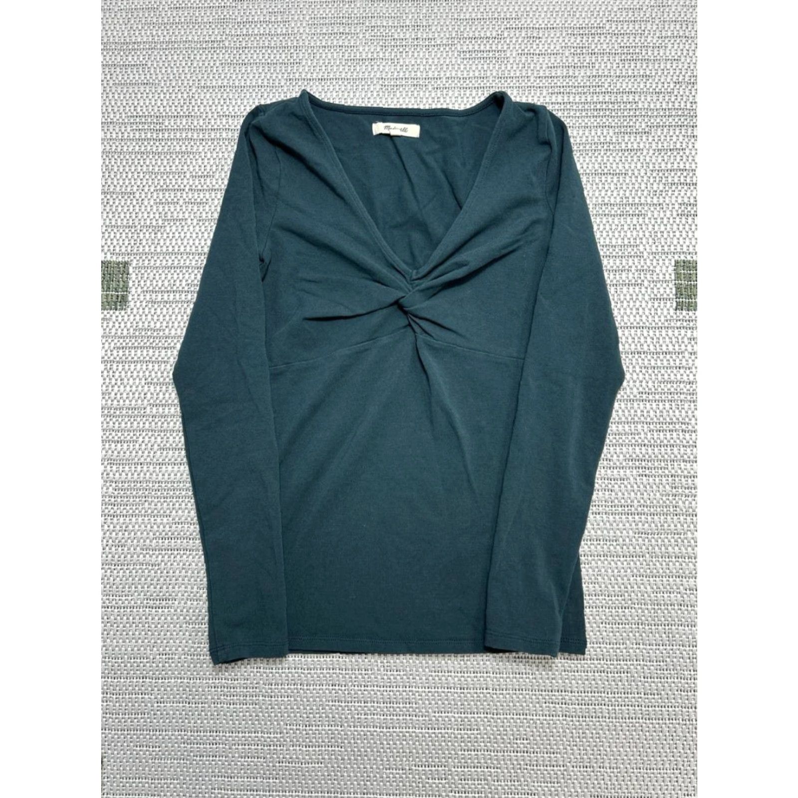 Madewell Madewell Shirt Womens XS Blue Cotton Modal Spandex Twist Front Long Sleeve T Shirt Casual Size XS / US 0-2 / IT 36-38 - 2 Thumbnail