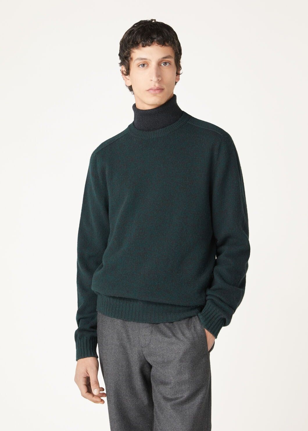 Loro Piana o1w1db10725 FAO6211 Mastallone Crewneck Sweater Dark Green Size US M / EU 48-50 / 2 - 4 Thumbnail