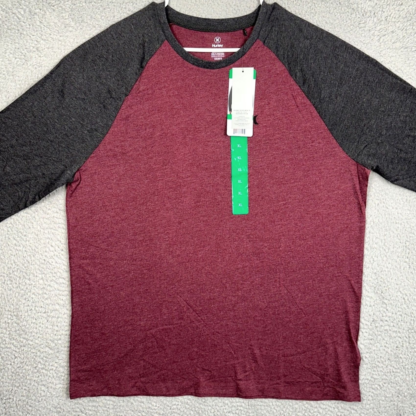 Hurley Hurley T-Shirt Mens XL Red Colorblock Raglan Crewneck Long Sleeve Tee, Colorblock, All Seasons, 60% Cotton, 40% Polyester, Regular Fit Size US XL / EU 56 / 4 - 3 Thumbnail