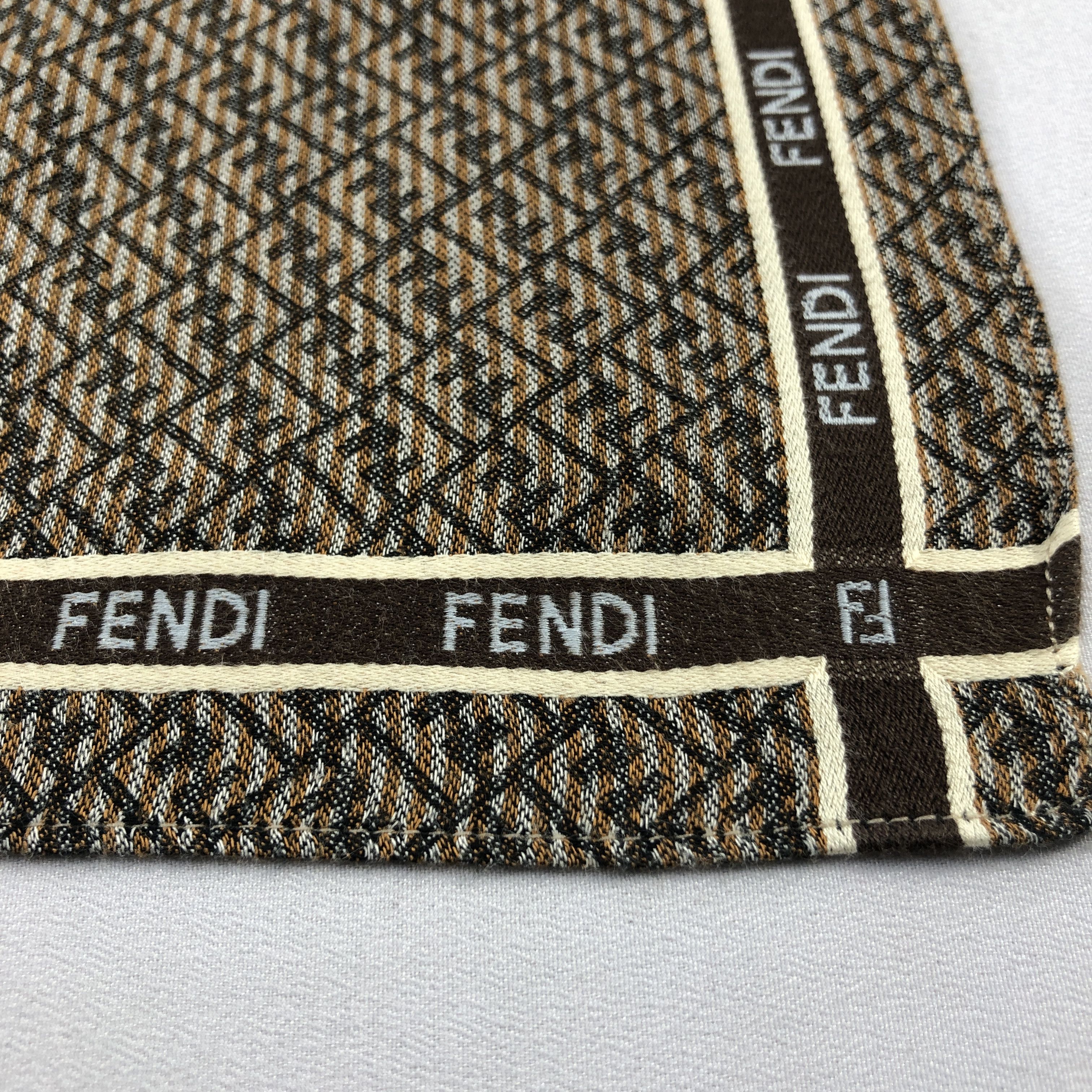 Japanese Brand Fendi Monogram FF Handkerchief Neckerchief Bandana H2849 Size ONE SIZE - 3 Thumbnail