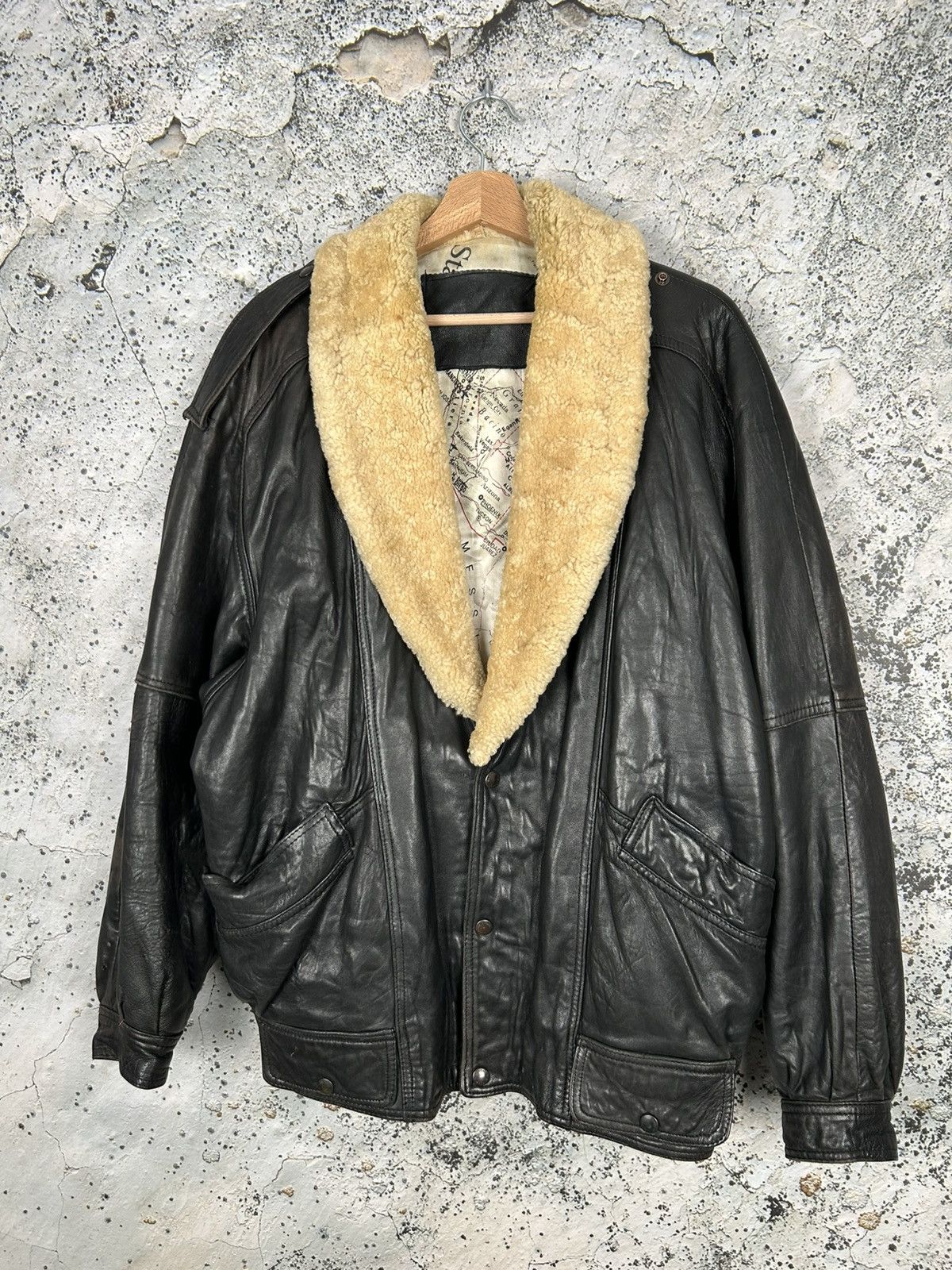 Genuine Leather Vintage Genuine Leather Sherpa Military Jacket Archive 90s Size US XL / EU 56 / 4 - 1 Thumbnail