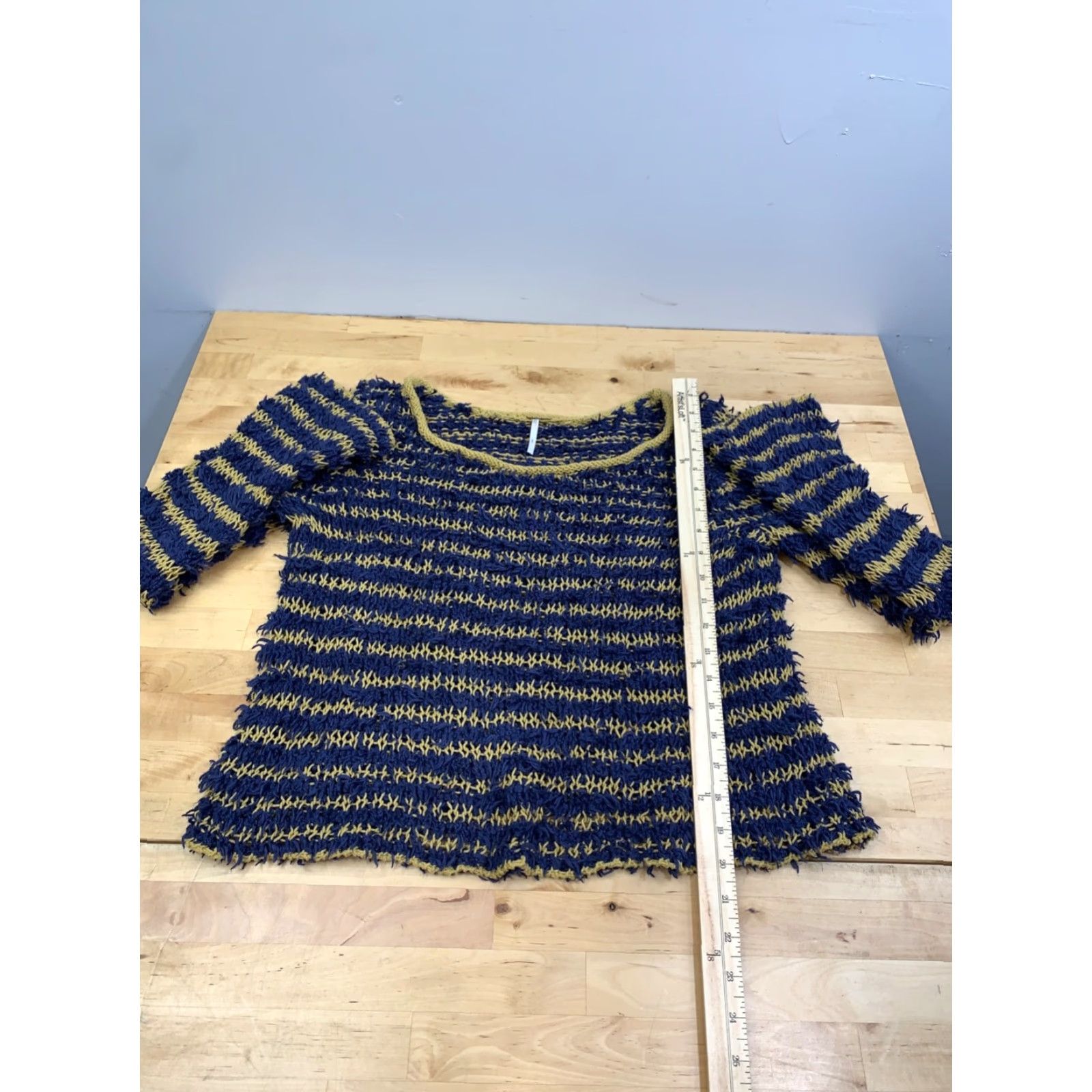Free People VINTAGE Free People Downy Sweater Womens S Pullover Knit Boho Striped Casual Size S / US 4 / IT 40 - 3 Thumbnail