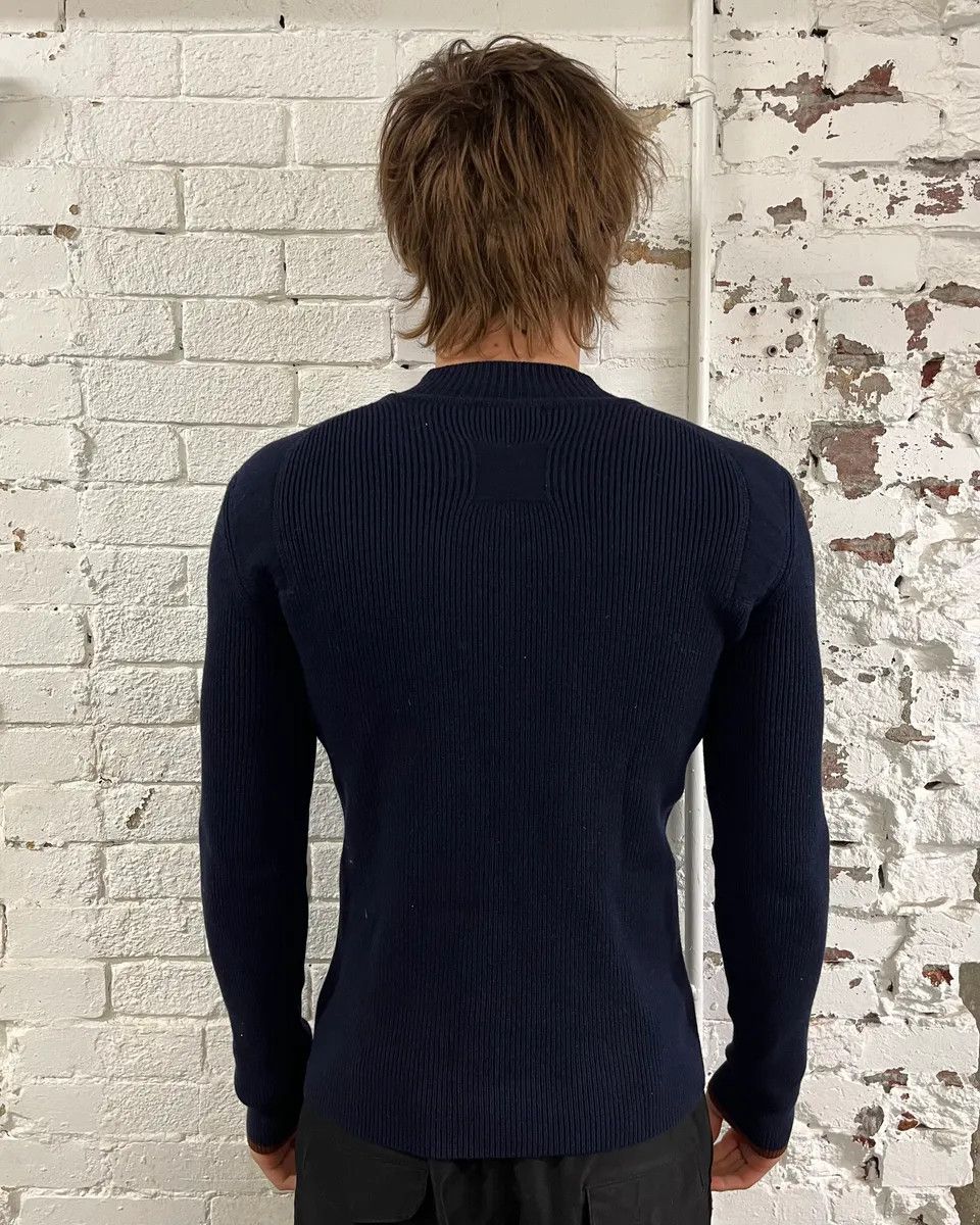 Marithe + Francois Girbaud 2000s Marithé + François Girbaud Navy Wool Contrast Cuff Sweater Size M / US 6-8 / IT 42-44 - 3 Thumbnail