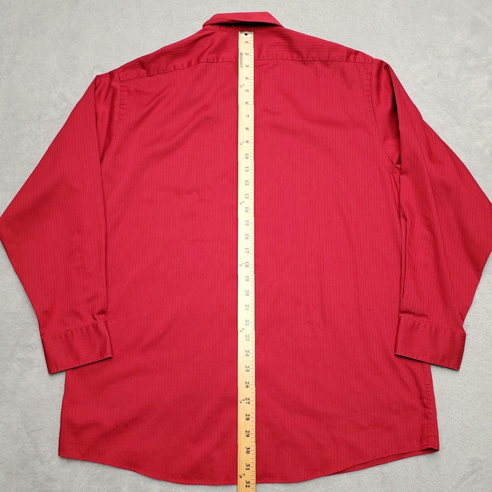 Arrow VINTAGE Arrow Shirt Mens L Red Non Iron Wrinkle Free Long Sleeve Satin Twill Button-Up Casual Classic Cotton Size US L / EU 52-54 / 3 - 7 Thumbnail