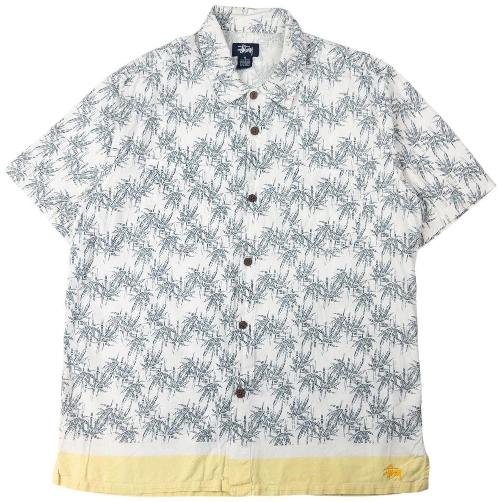 Vintage Stussy Bamboo Pattern Short Sleeve Shirt Size M