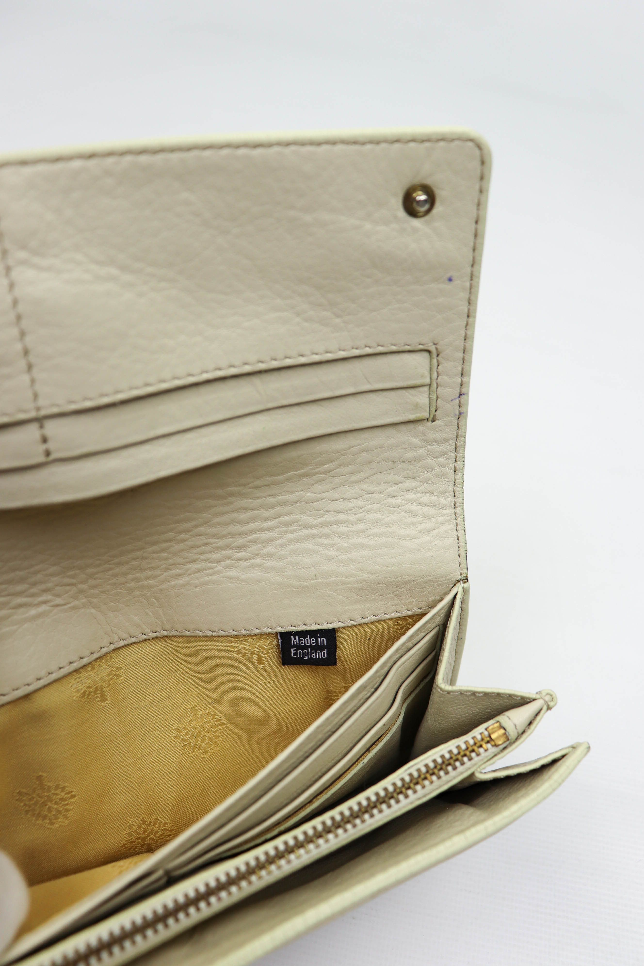 Mulberry Mulberry England WU1 Cream White Real Leather Wallet Size ONE SIZE - 10 Thumbnail
