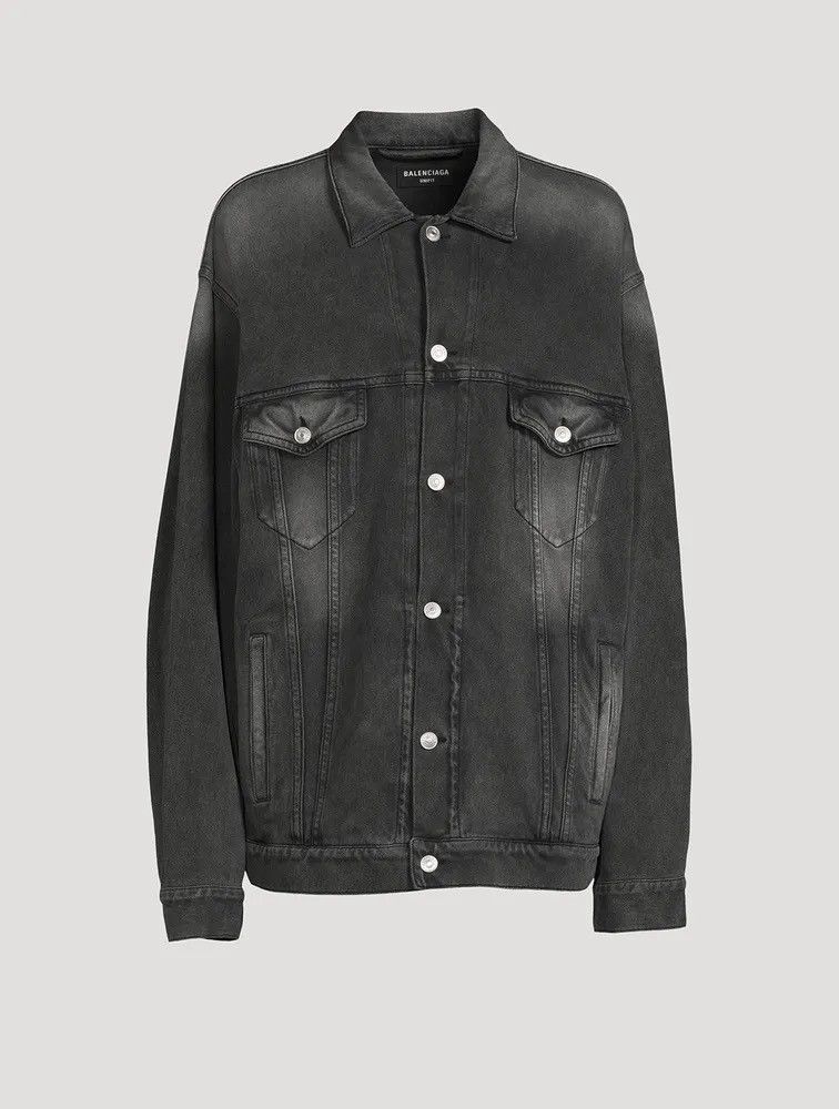 Balenciaga FW21 Denim Jersey Jacket Trucker Trompe L’oeil Size US M / EU 48-50 / 2 - 1 Thumbnail