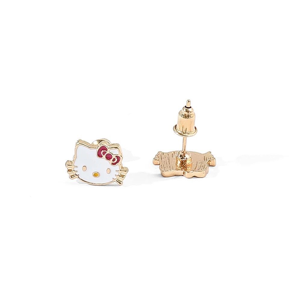 Jewelry Hello Kitty Kawaii Kitty Cat Small Earrings Studs Size ONE SIZE - 5 Thumbnail