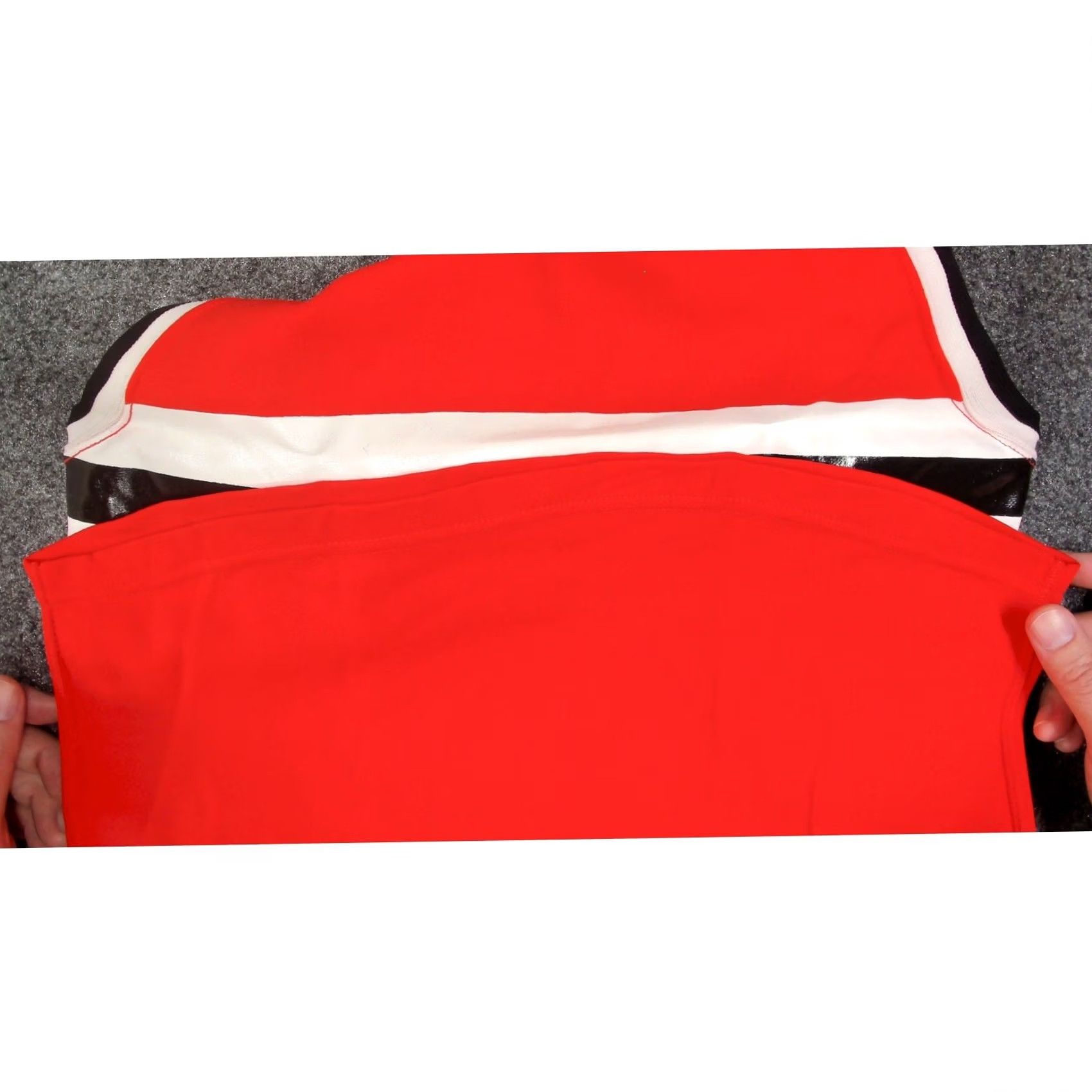 Vintage VINTAGE Red Nylon Track Jersey Tank Top Mens XS J 609 Rubber Graphic 70s Sportswear Jersey Shirt Size US XS / EU 42 / 0 - 7 Thumbnail