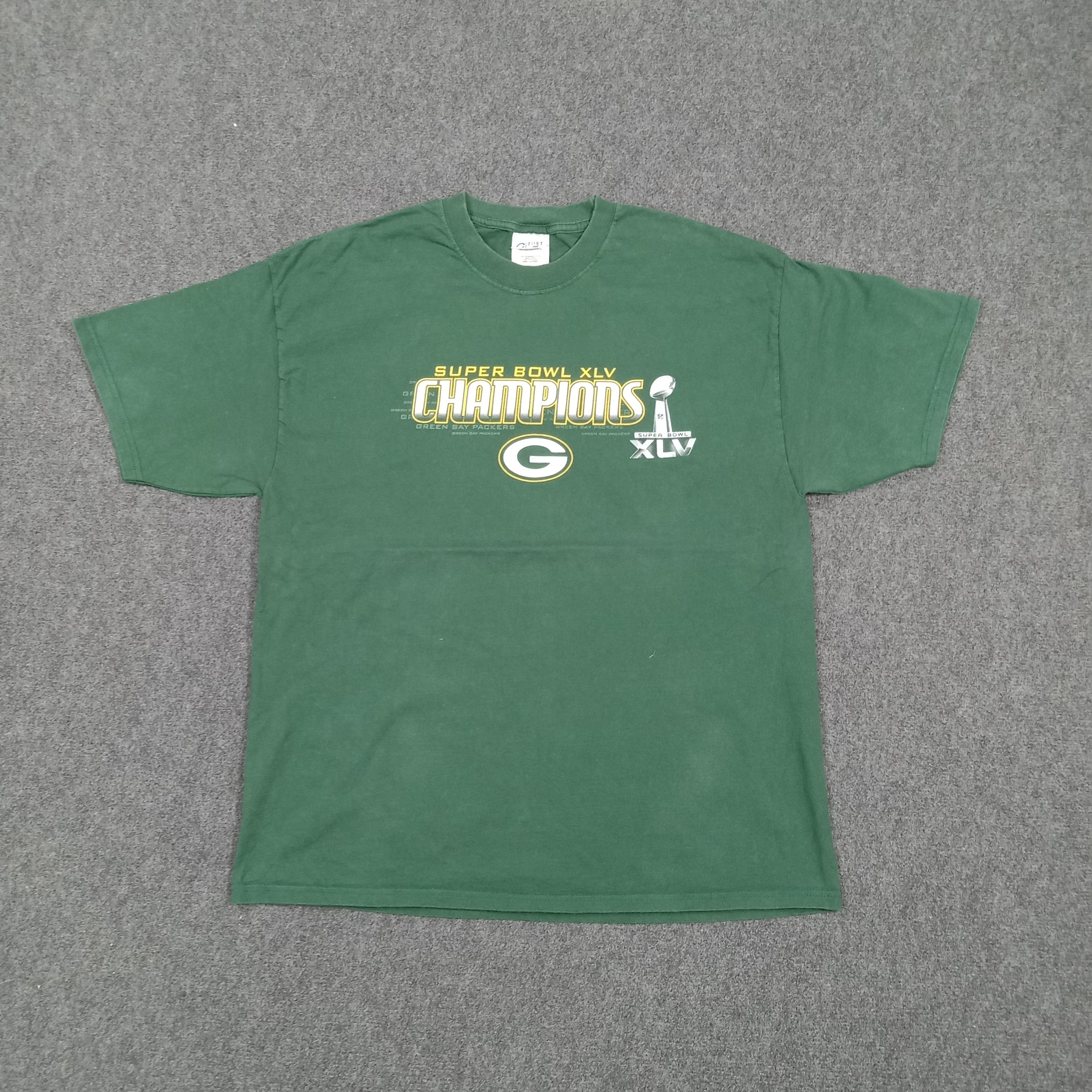 NFL Super Bowl XLV Green Bay Packers Football Tshirt C285N15 Size US L / EU 52-54 / 3 - 1 Thumbnail