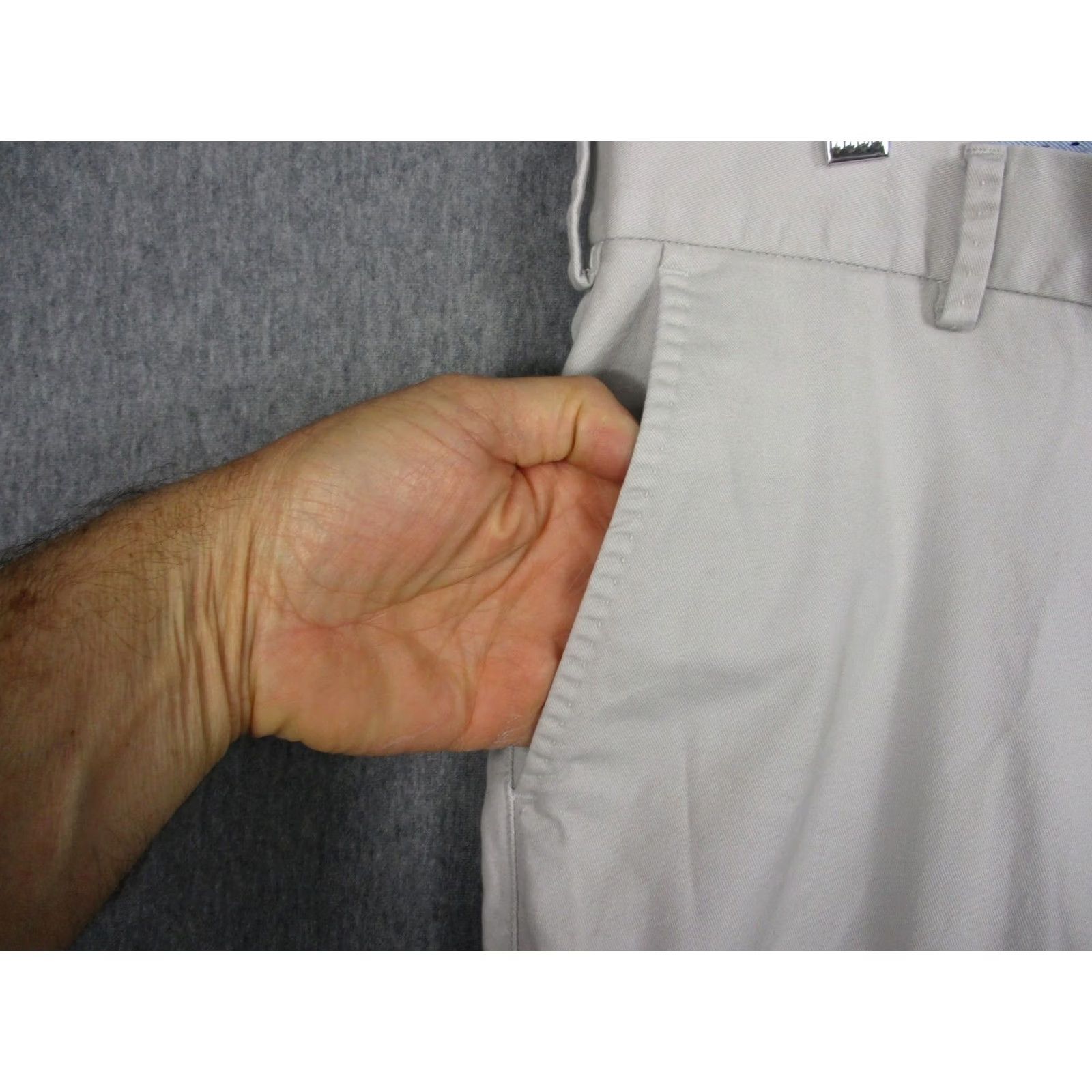 Peter Millar Peter Millar Pants Mens 34x26 Beige Chino Straight Leg Pima Stretch ME0B48 Size US 34 / EU 50 - 3 Thumbnail