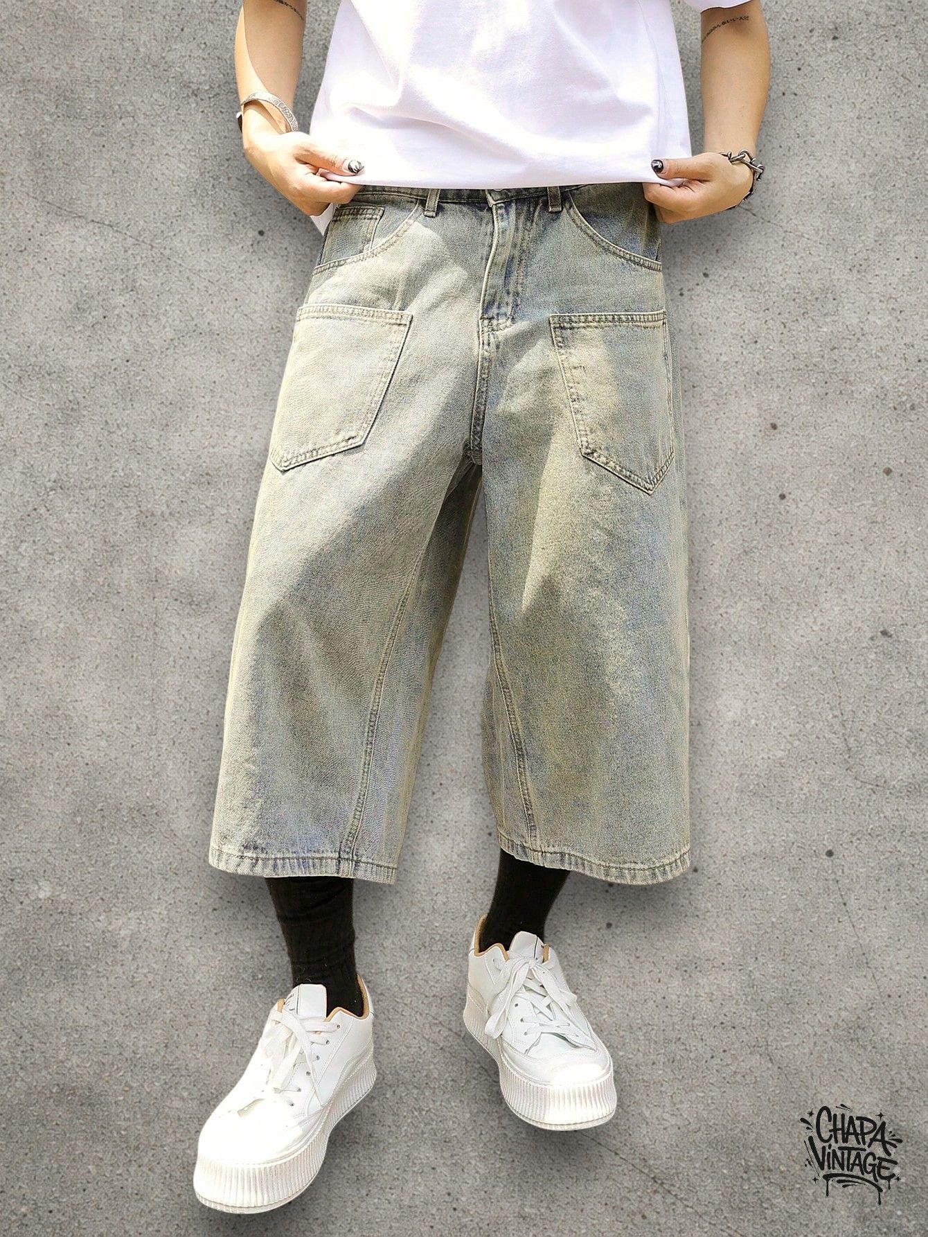 Japanese Brand Washed denim jorts Size US 32 / EU 48 - 1 Thumbnail