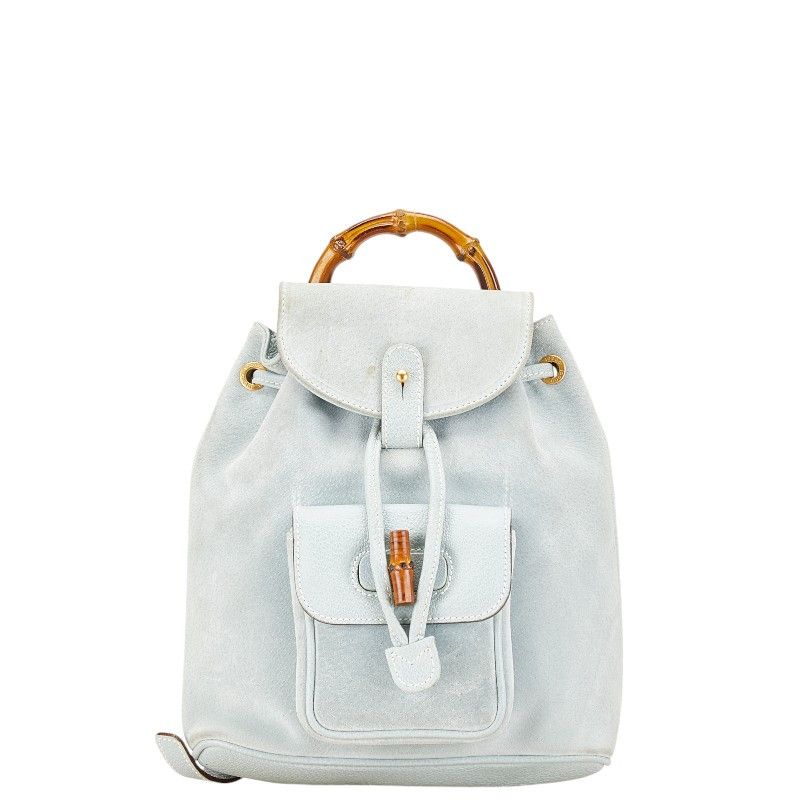 Gucci Gucci Gucci Suede Leather Bamboo Backpack 00320580030 Leather Backpack 00320580030 in Very Good Condition Size ONE SIZE - 1 Thumbnail