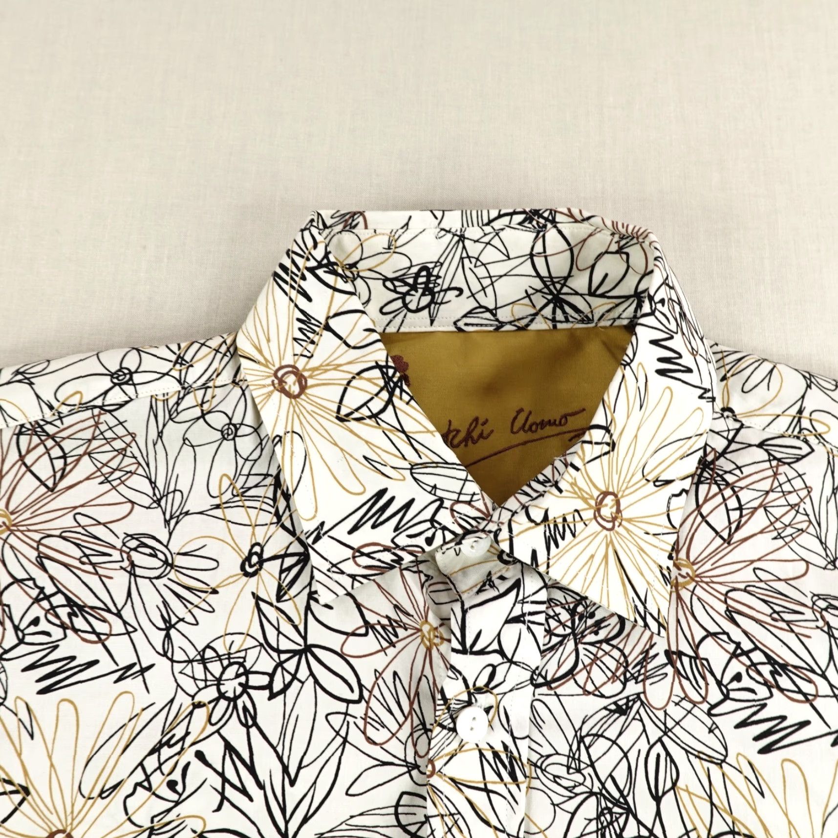 BUGATCHI VINTAGE Bugatchi Uomo Shirt Mens Medium Brown Floral Button-Up Long Sleeve Casual Wedding Size US M / EU 48-50 / 2 - 2 Thumbnail