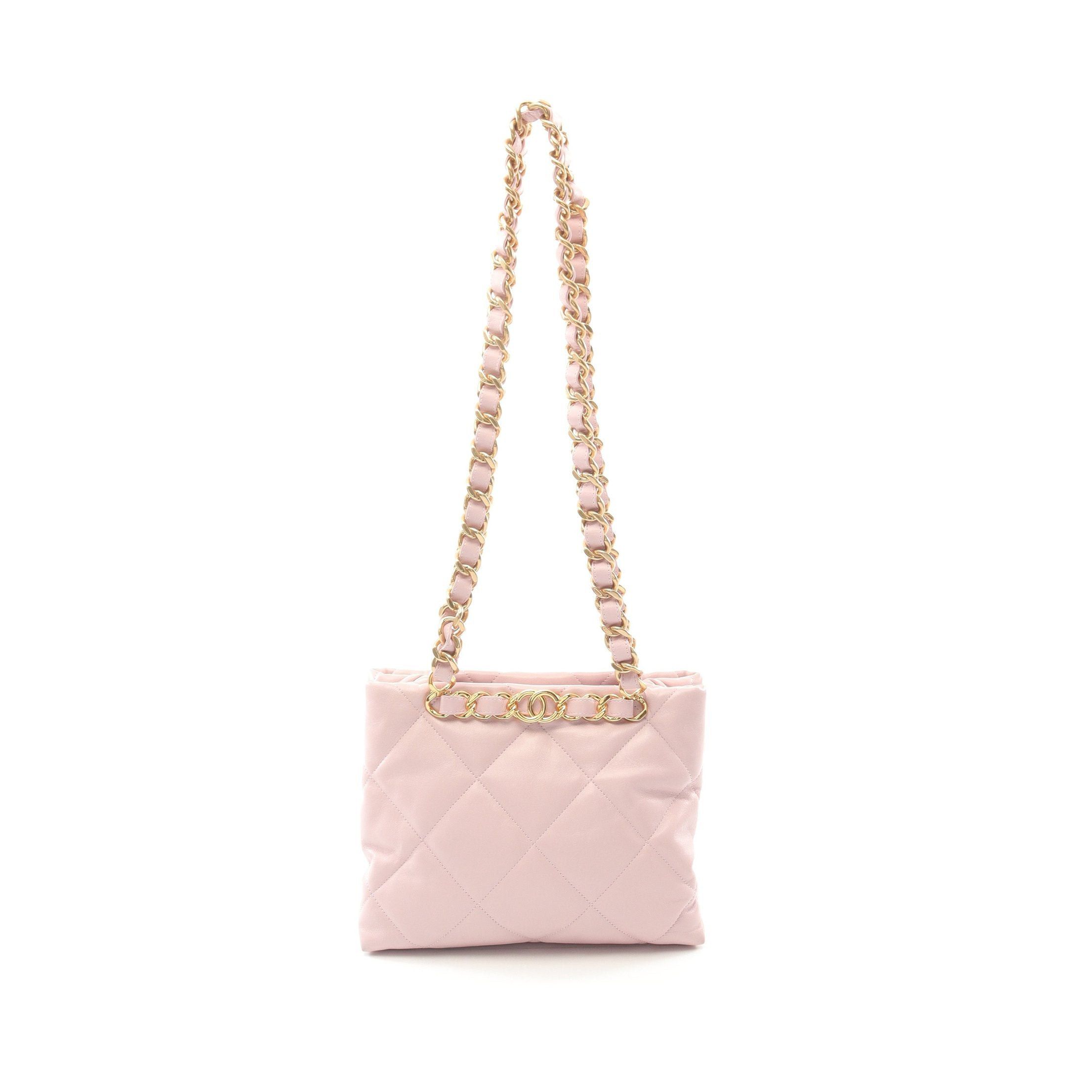 Chanel Chanel Matelasse Small Shopping Chain Shoulder Bag Tote Lambskin Light Pink Gold Hardware Size ONE SIZE - 1 Thumbnail